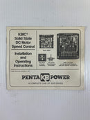 Penta Power KBIC Solid State DC Motor Speed Control Manual