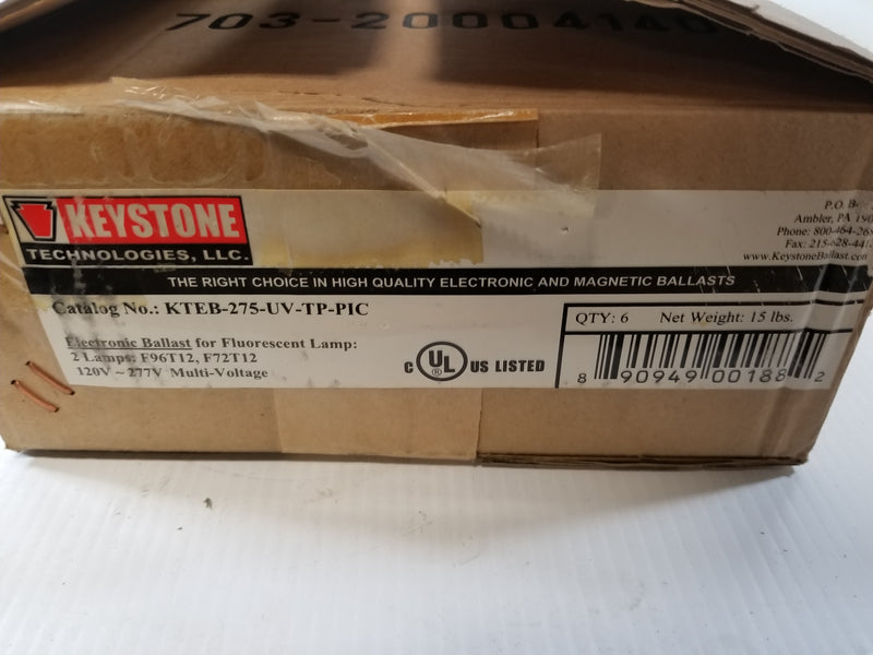 Keystone KTEB-275-UV-TP-PIC Electronic Ballast (Lot of 6)