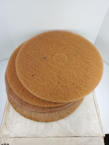 Glit/Microtron 197075 19" Tan Polishing Floor Maintenance Pads (Box of 4 Pads)