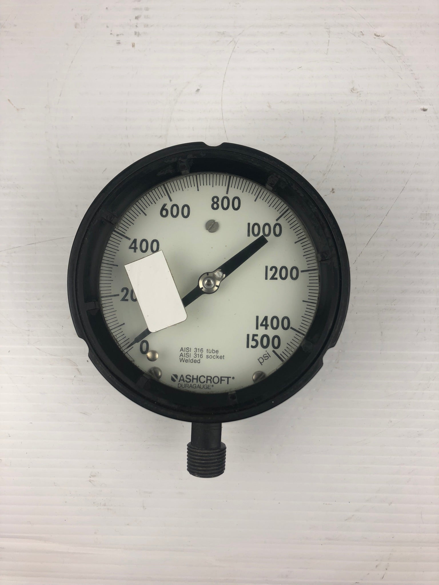 Ashcroft Duragauge 250-2362-A56 Gauge 0-1500 PSI AISI 316 Tube 316 Socket Welded