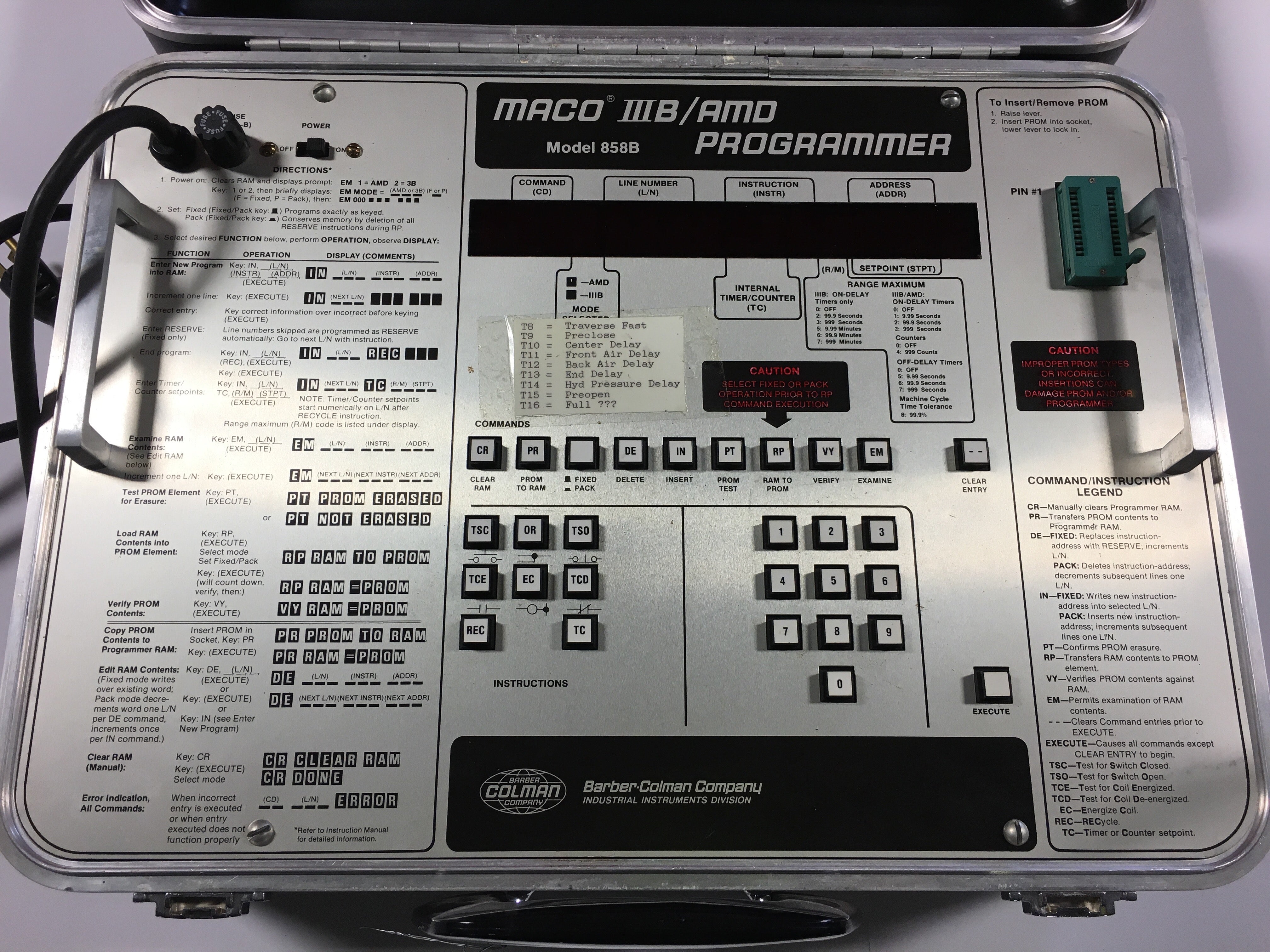Barber Colman 858B Maco III B/AMD Programmer