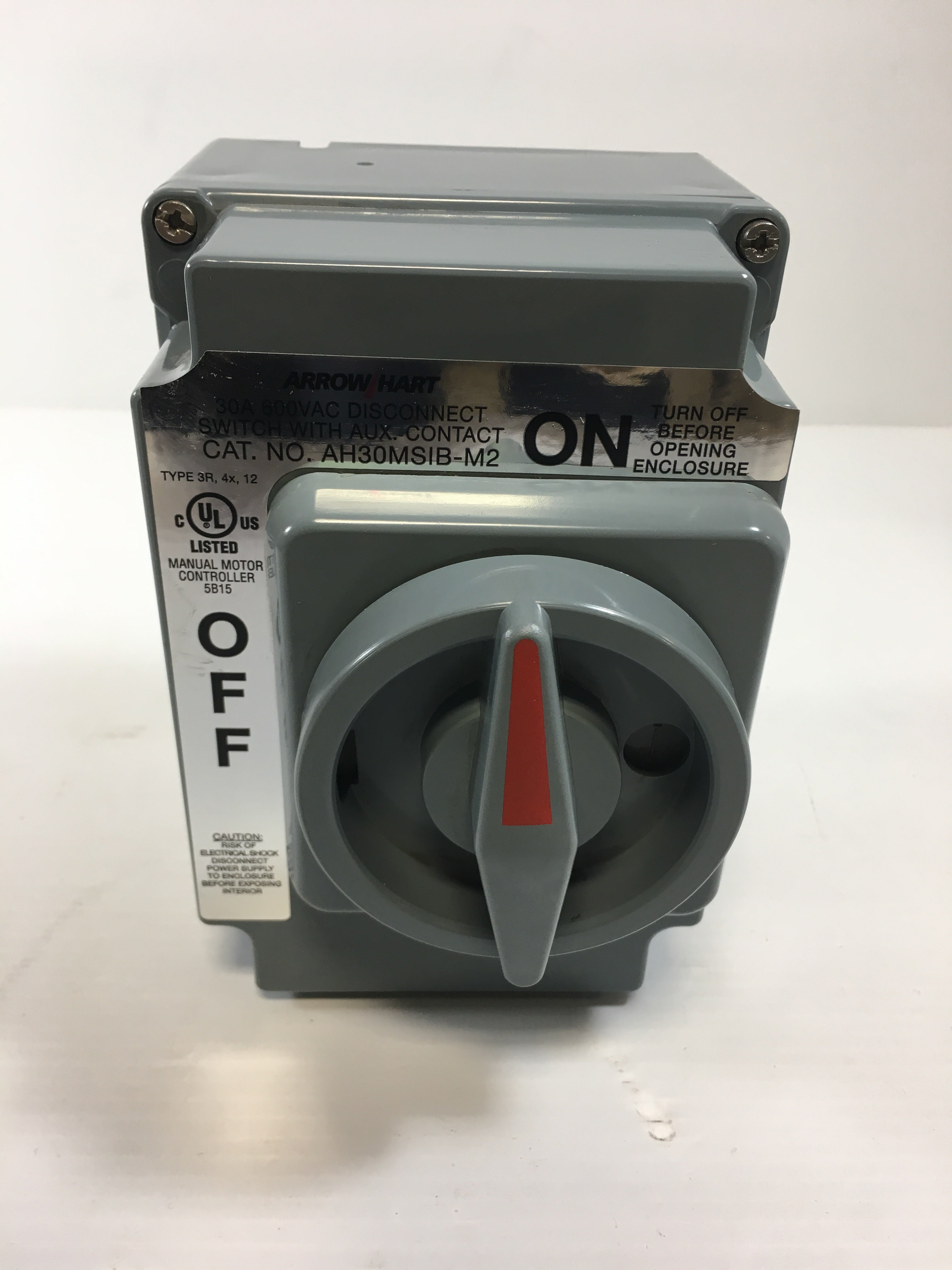 Eaton Arrow Hart AH30MS1B-M2 Disconnect Switch 30A Non-Fused Manual Cooper