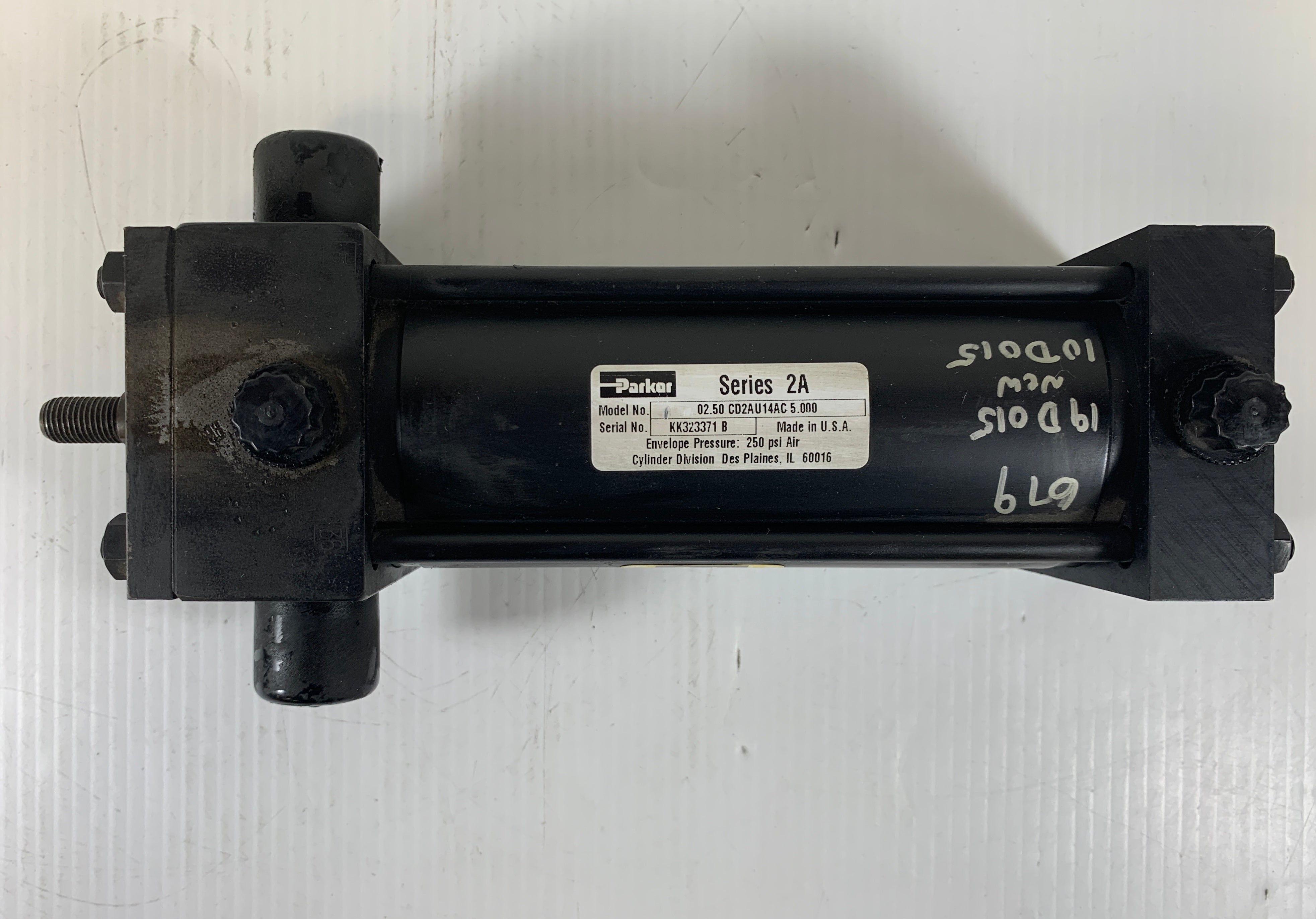 Parker 02.50 CD2AU14AC 5.000 Pneumatic Cylinder 250 PSI Series 2A