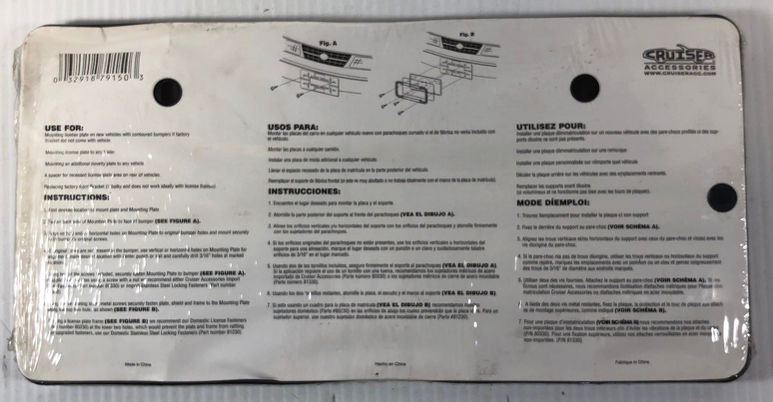 Cruiser License Plate Frame Mounting Bracket 79150 Black