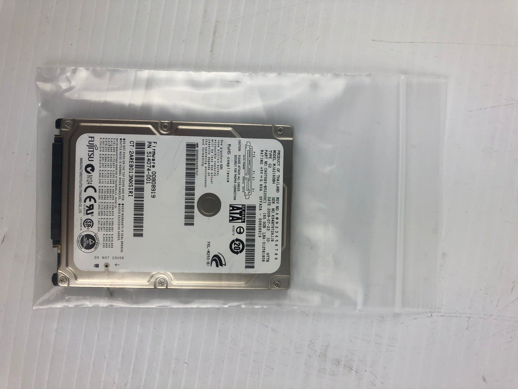 Fujitsu 514074-001 Hard Drive for Laptop MJA2160BHType 2G