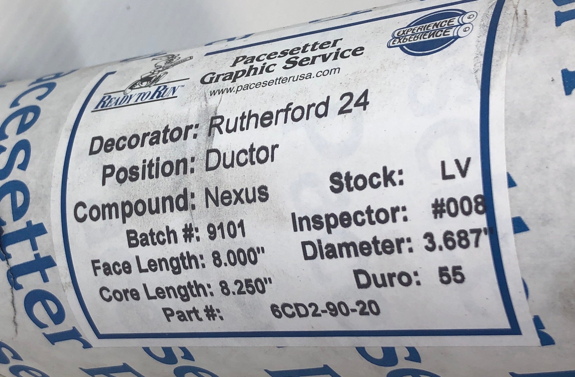 Pacesetter Graphic Service Conveyor Roller 6CD2-90-20