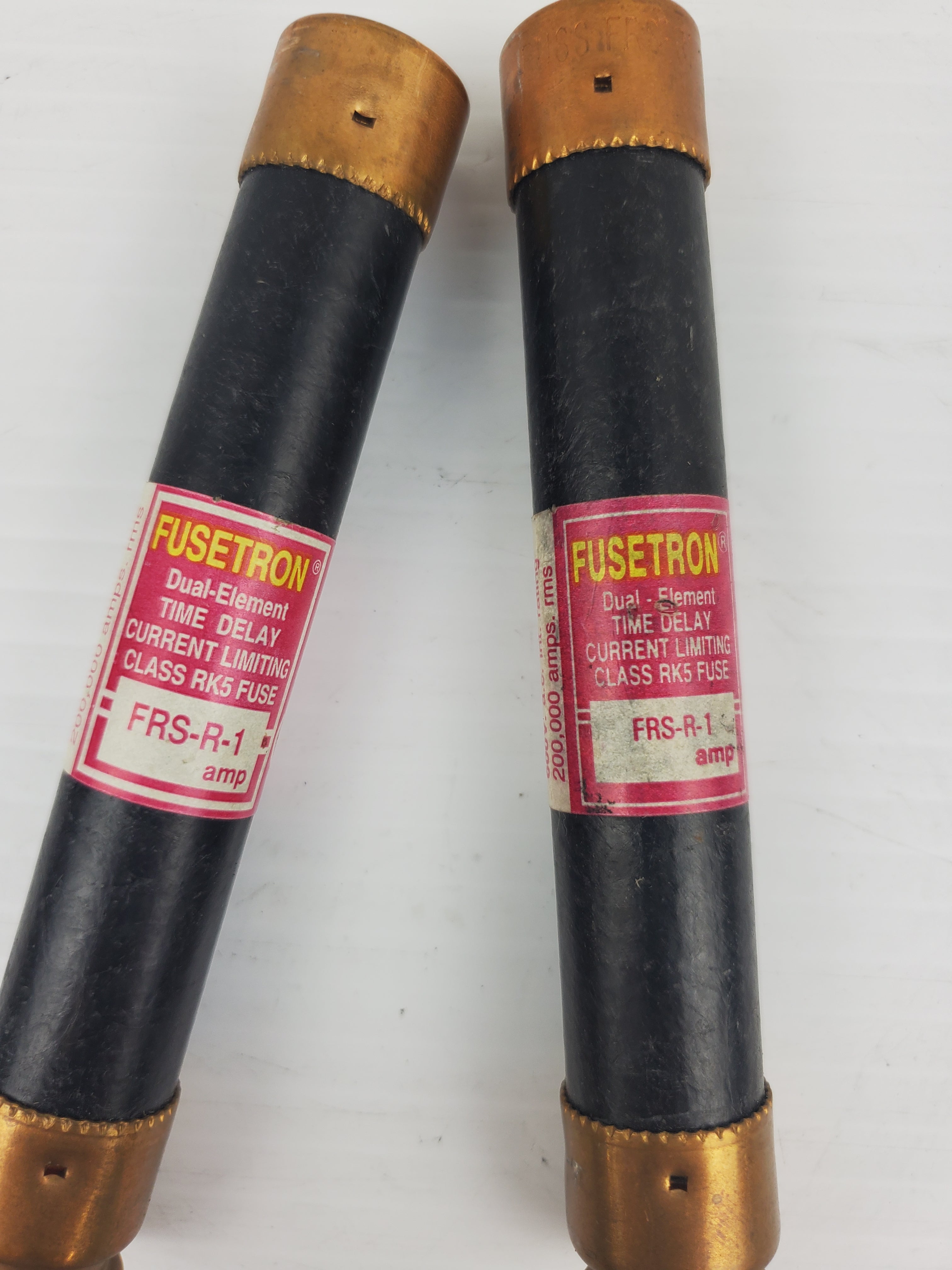 Fusetron FRS-R-1 Time Delay Fuse 1A 600V (Lot of 2)