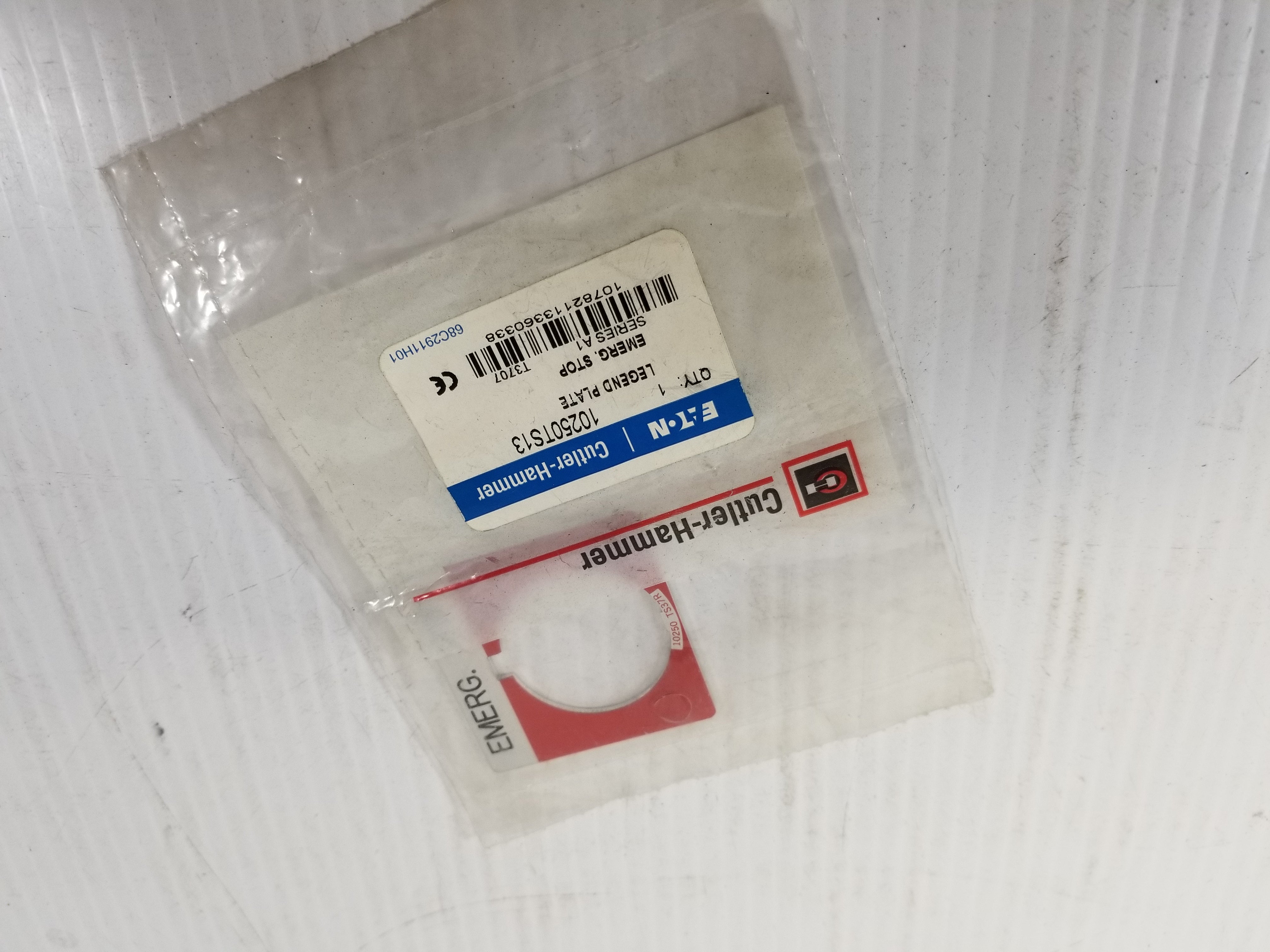 Eaton 10250TS13 Legend Plate Emergency Stop
