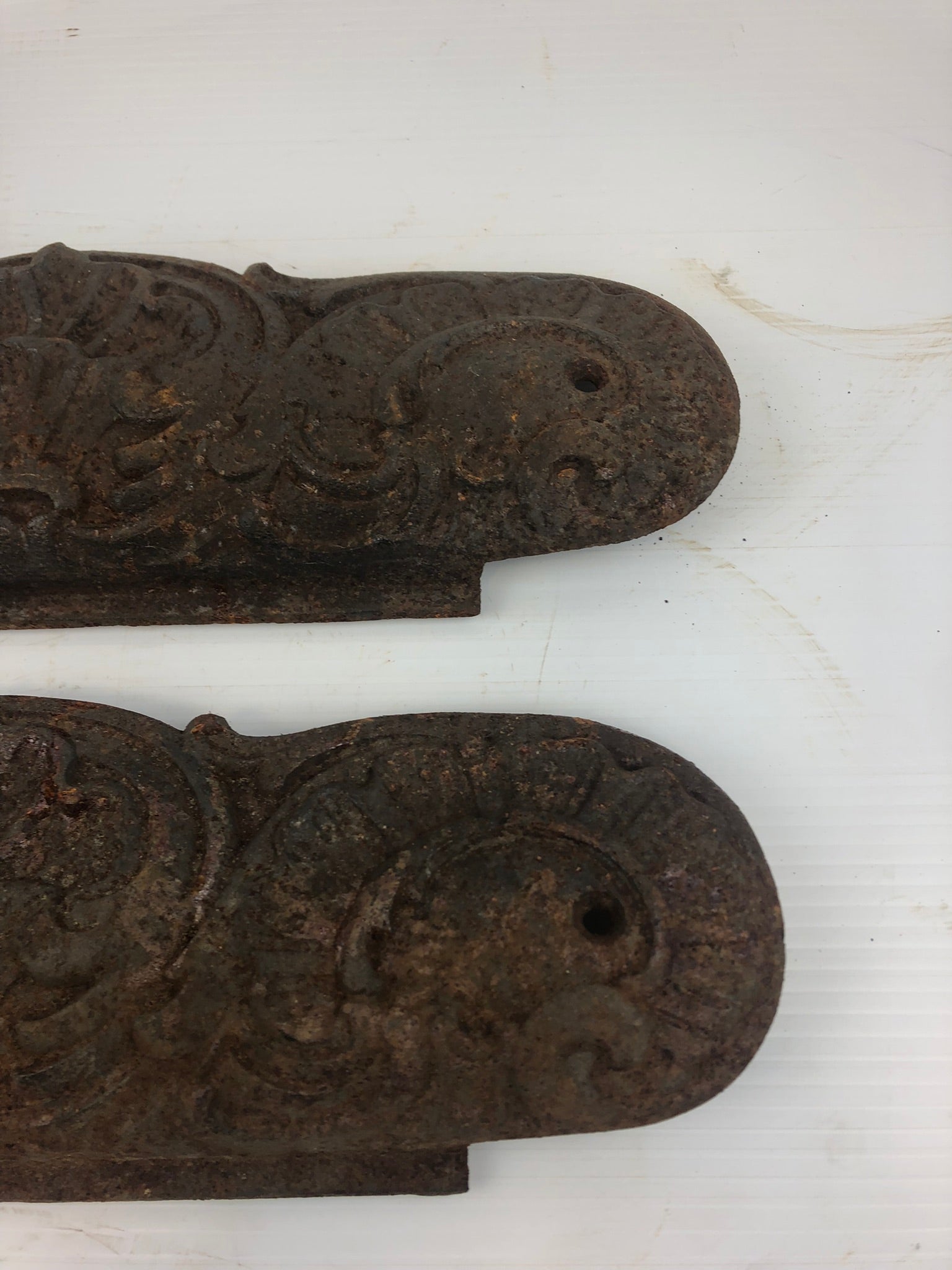 Antique Foster Stoves and Ranges Cast Iron 17" Decorative Panel (Lot of 2)