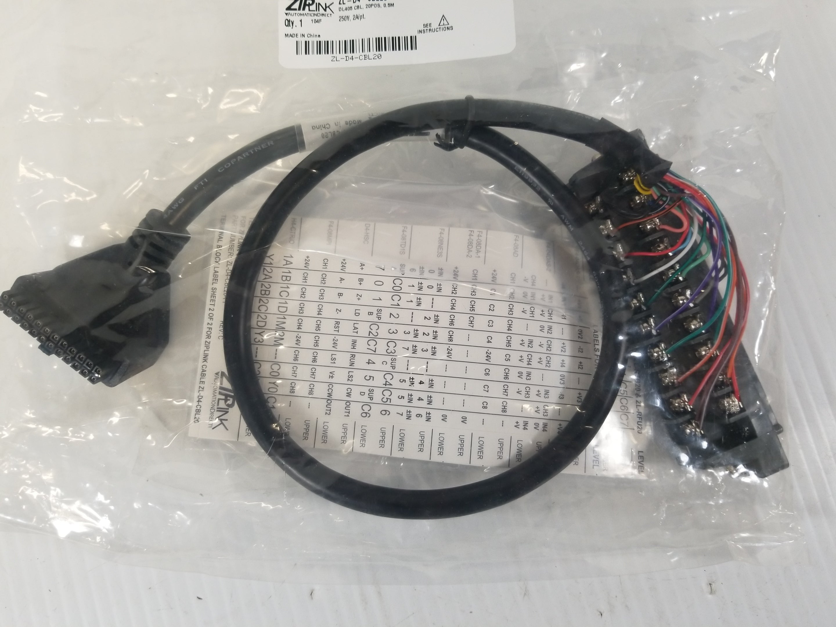 Automation Direct ZL-D4-CBL20 Cable 0.5 Meters
