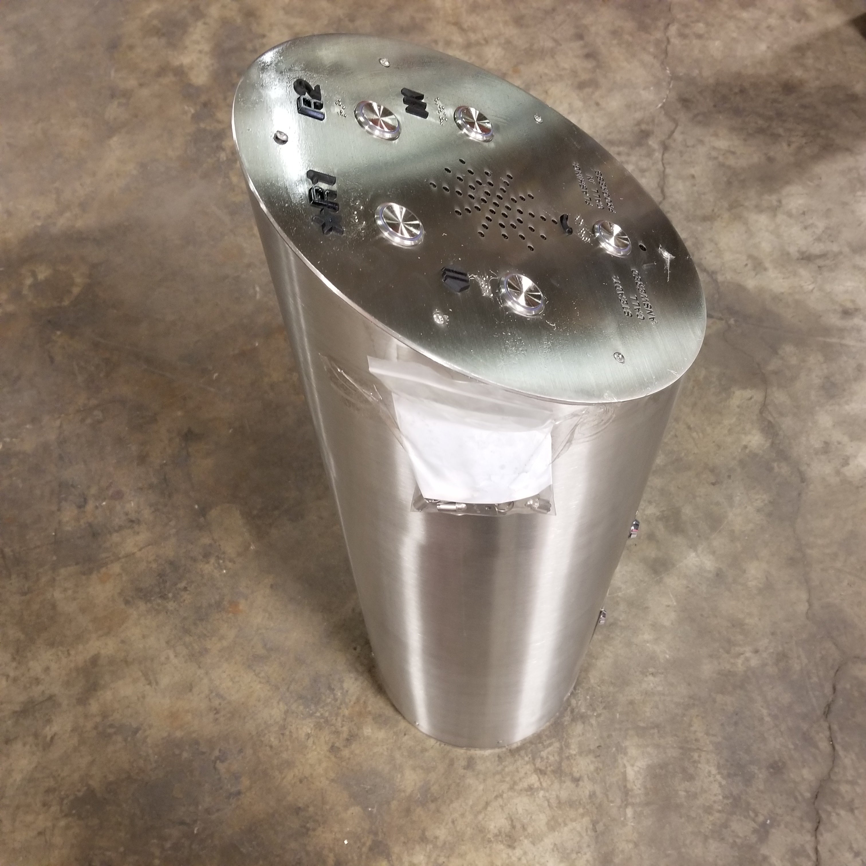 Elevator Car Control Button Pedestal with Keys Stainless Steel