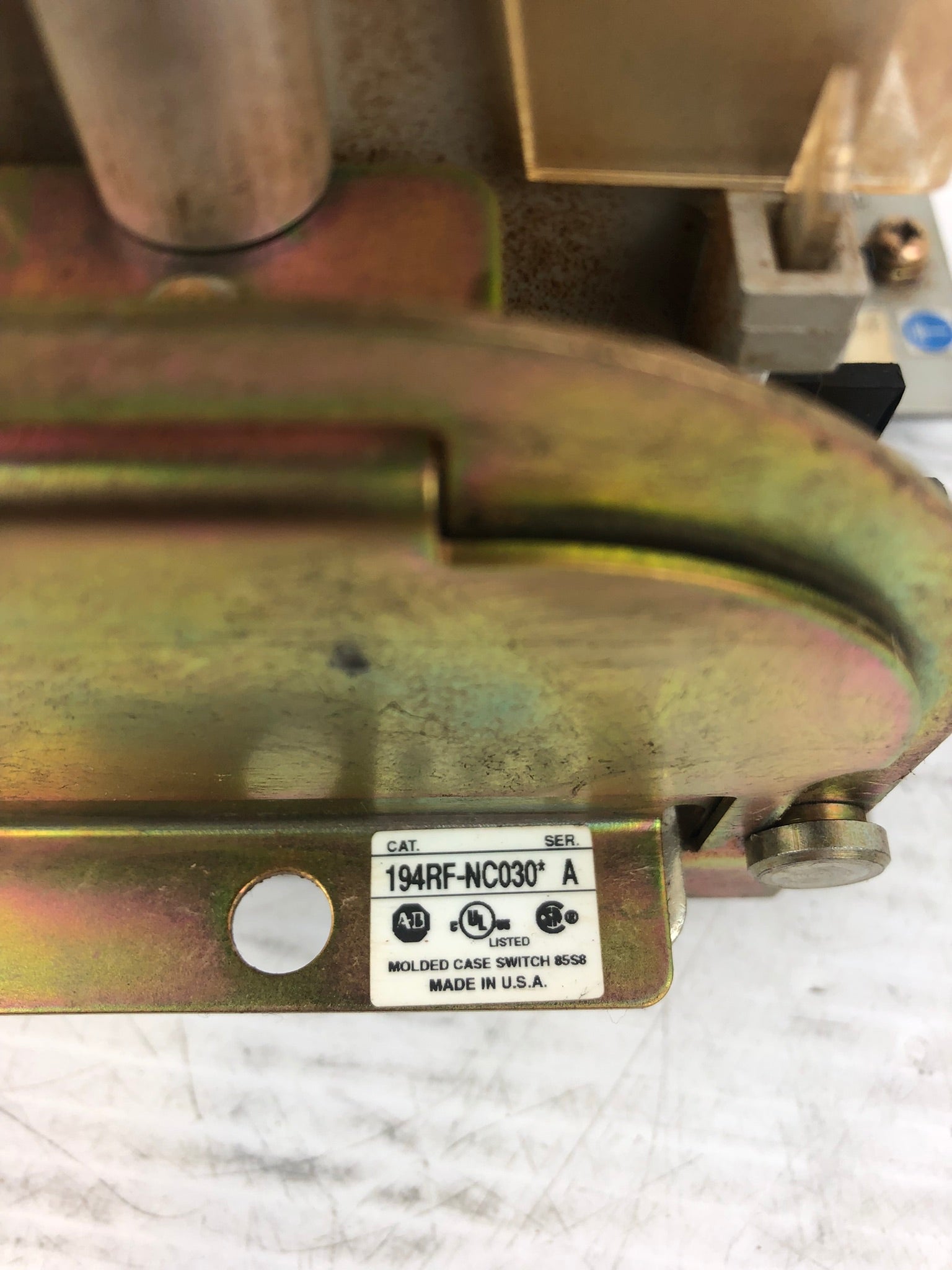 Allen-Bradley 194RF-NC030* Ser A Fused Disconnect Switch Mounted