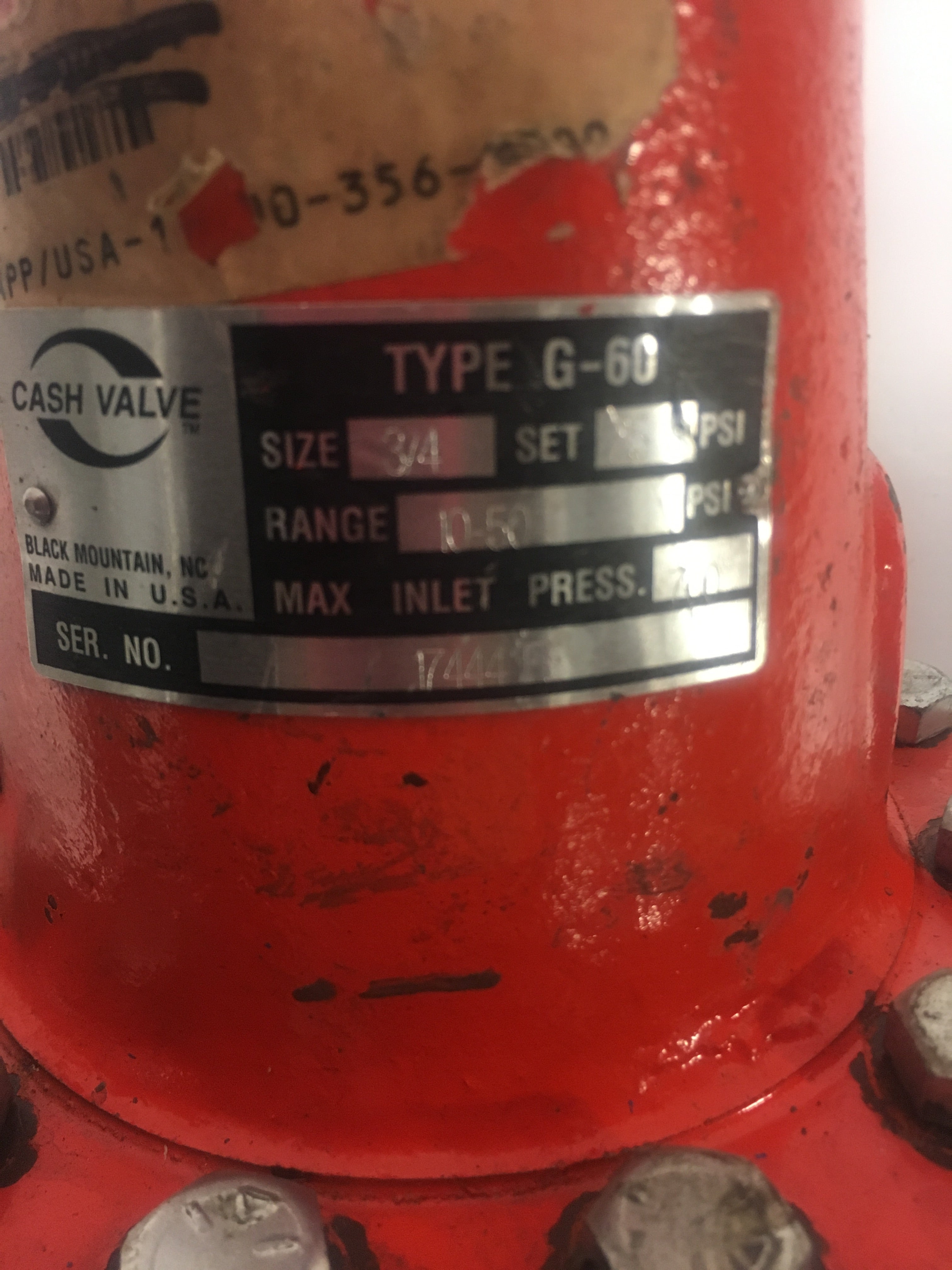 Cash Acme Pressure Regulator Valve G-60 25 PSI