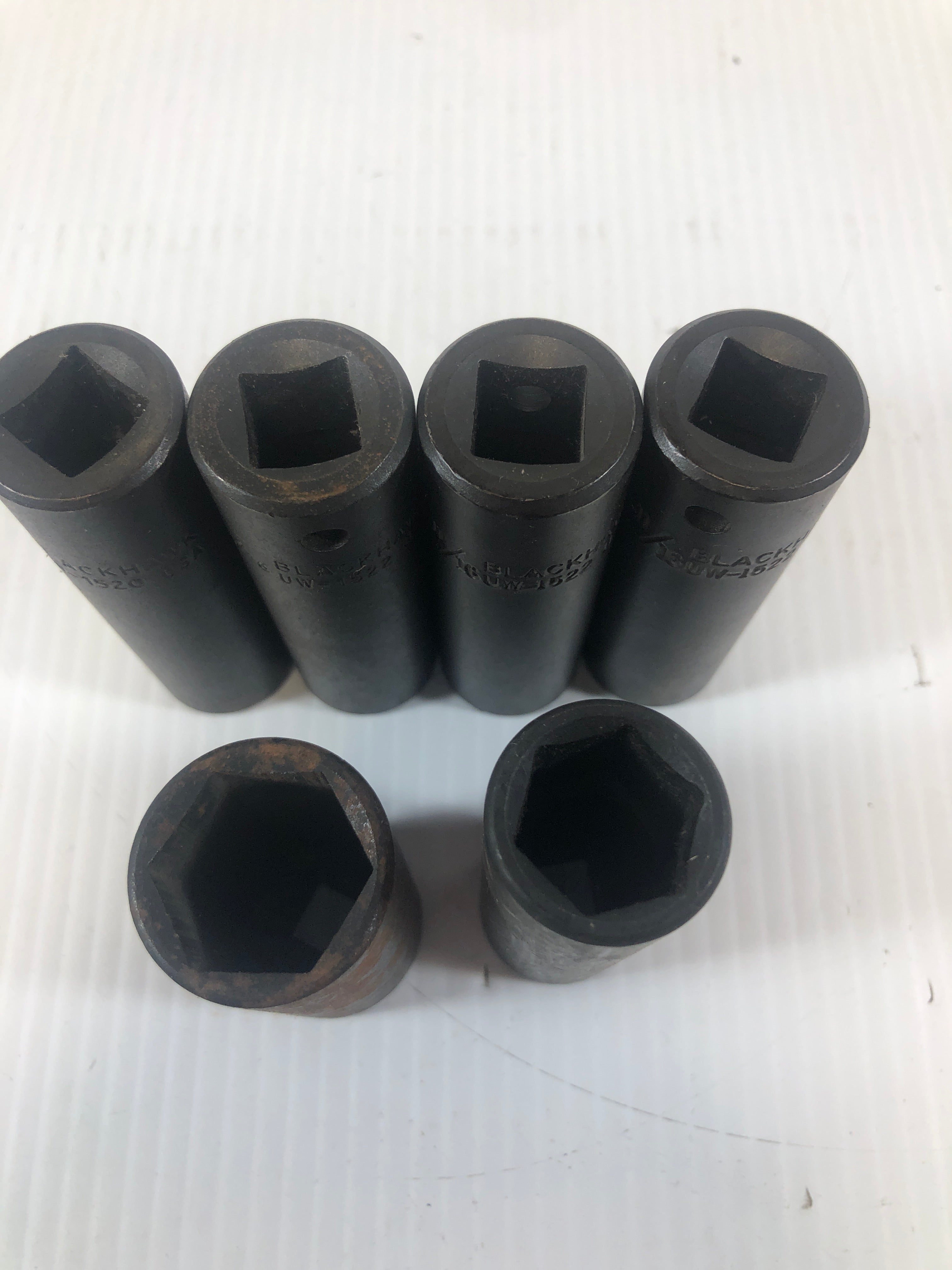 Lot of 6 Sockets Blackhawk 11/16 (3) 5/8 (1) Sunex 7/8 (1) 11/16 (1)