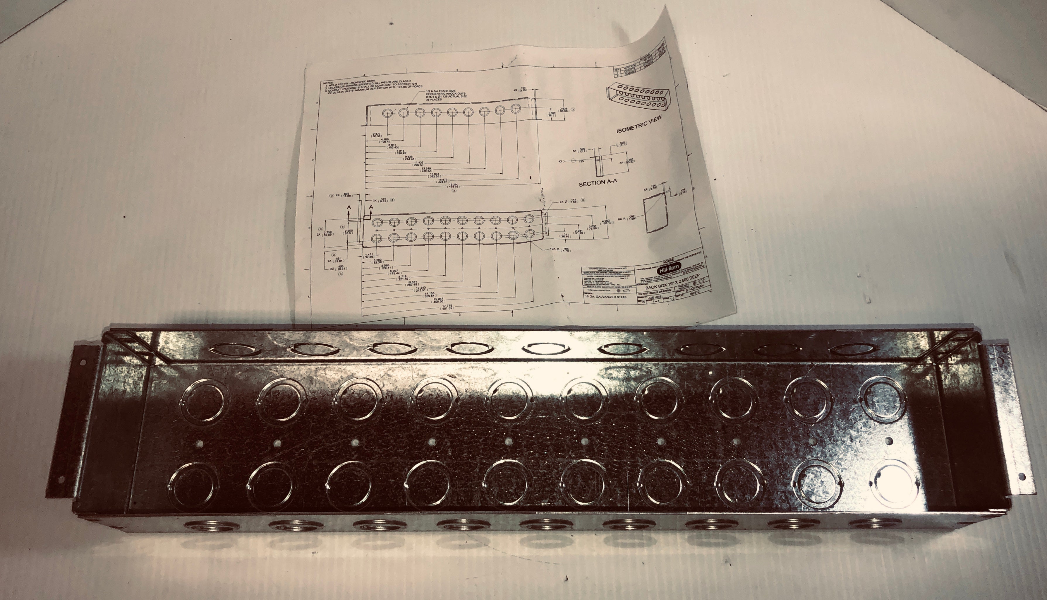 Steel Junction Box 4" x 19"