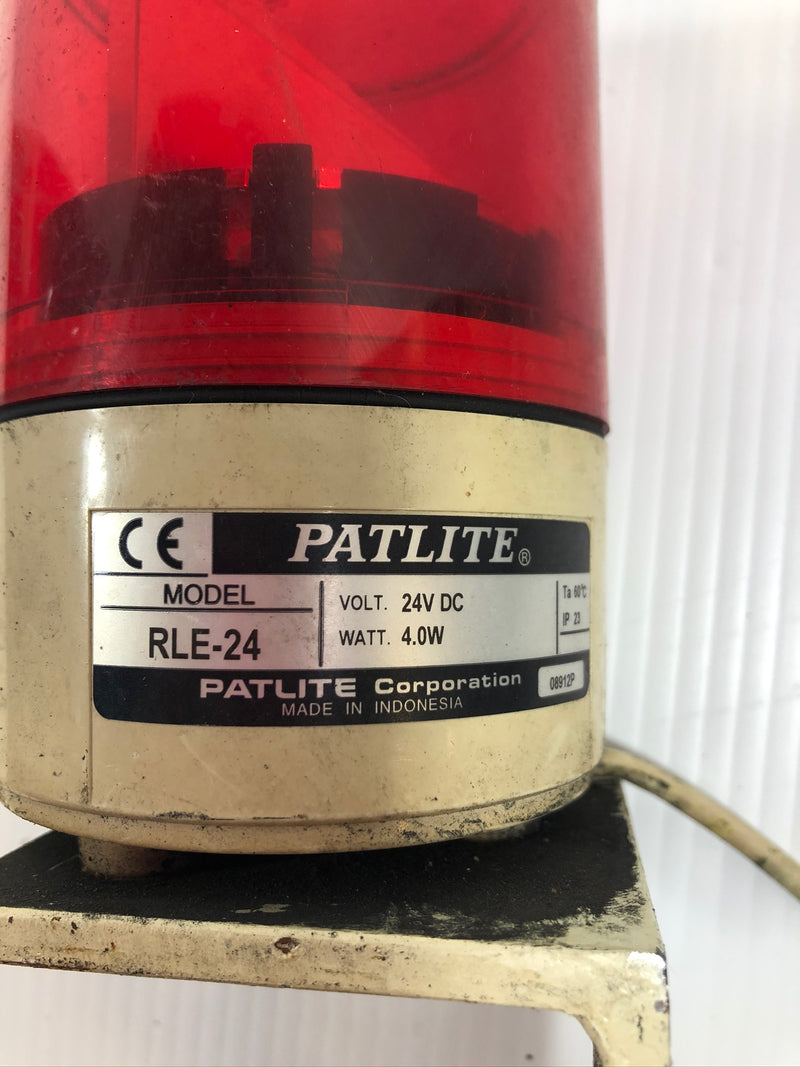 Patlite RLE-24 Red Rotating Beacon Warning Light 24VDC 4W