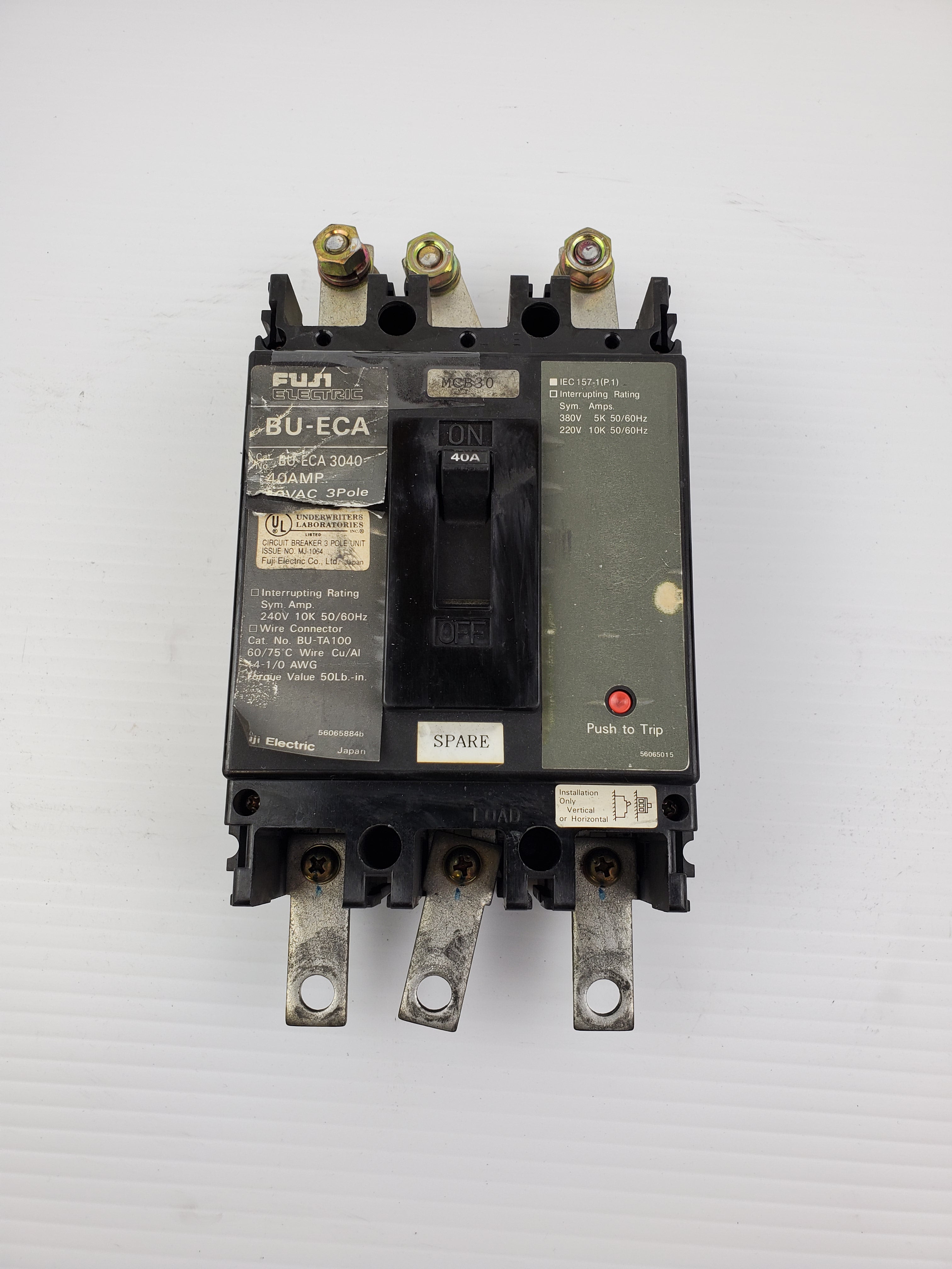 Fuji Electric BU-ECA 40A 3040 3 Pole Circuit Breaker
