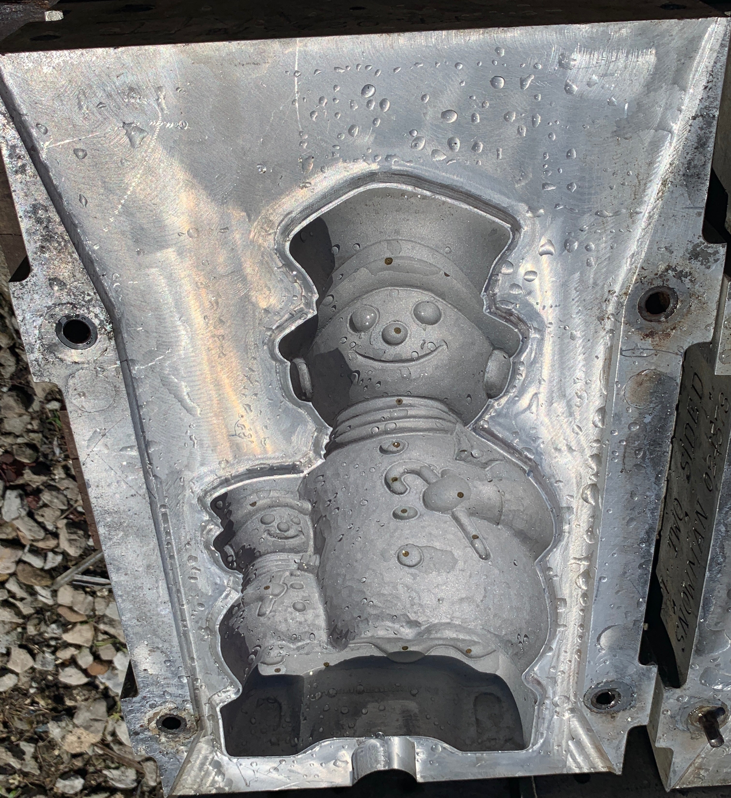 Snowman Two Sided Christmas Blow Mold For Plastic Molds