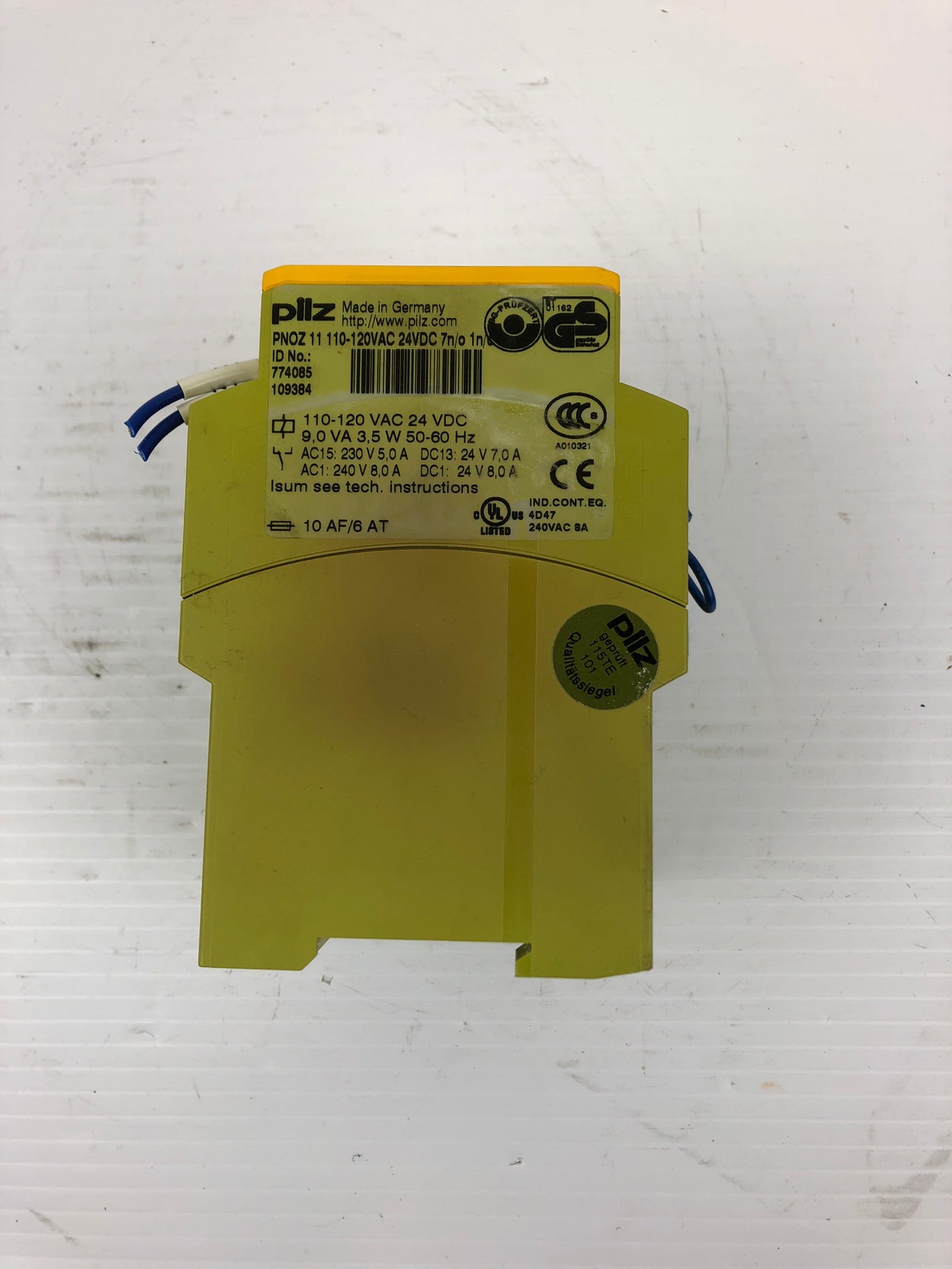 Pilz PNOZ-11 Safety Relay ID 774085 110-120VAC 24 VDC