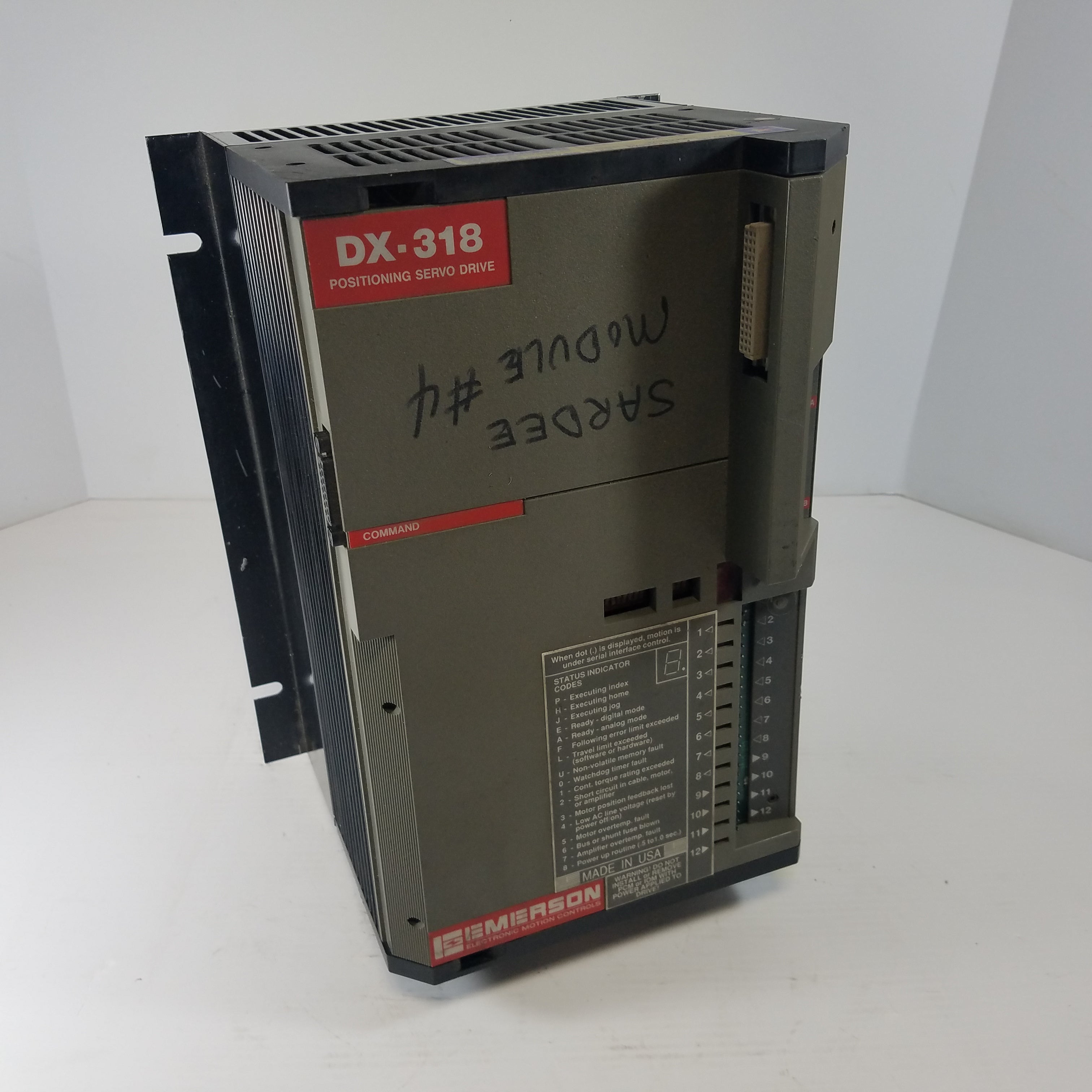 Emerson DXA-318 Positioning Servo Drive Rev C6/C11