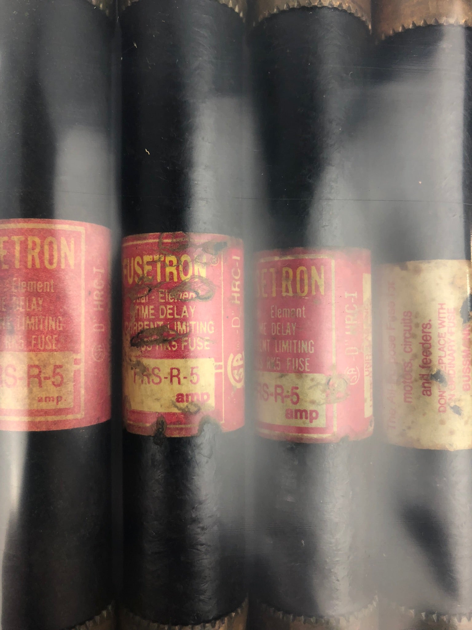 Fusetron FRS-R-5 Time Delay Fuses - Lot of 4