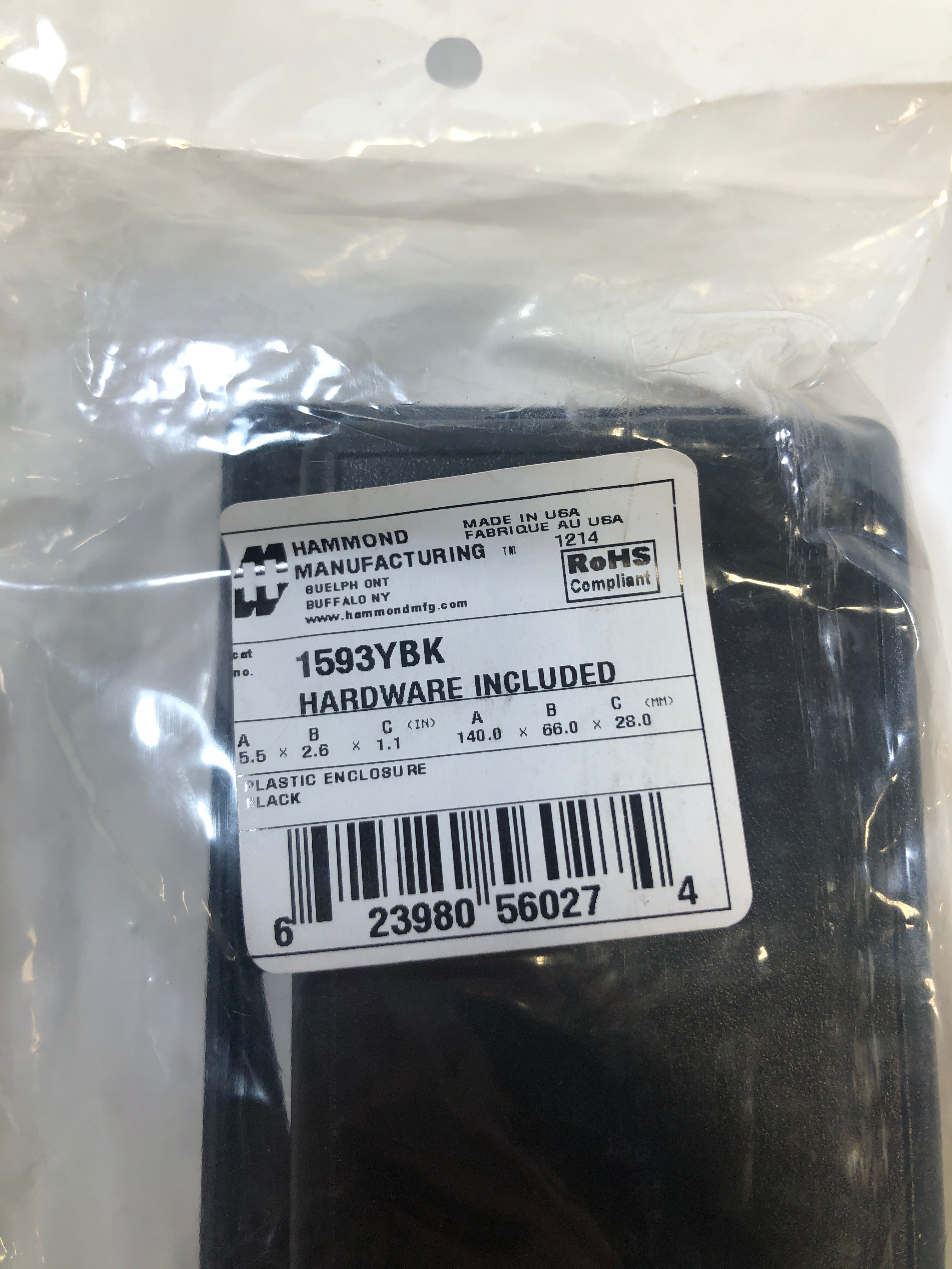 Hammond Manufacturing Plastic Enclosure Project Box Black 1593YBK