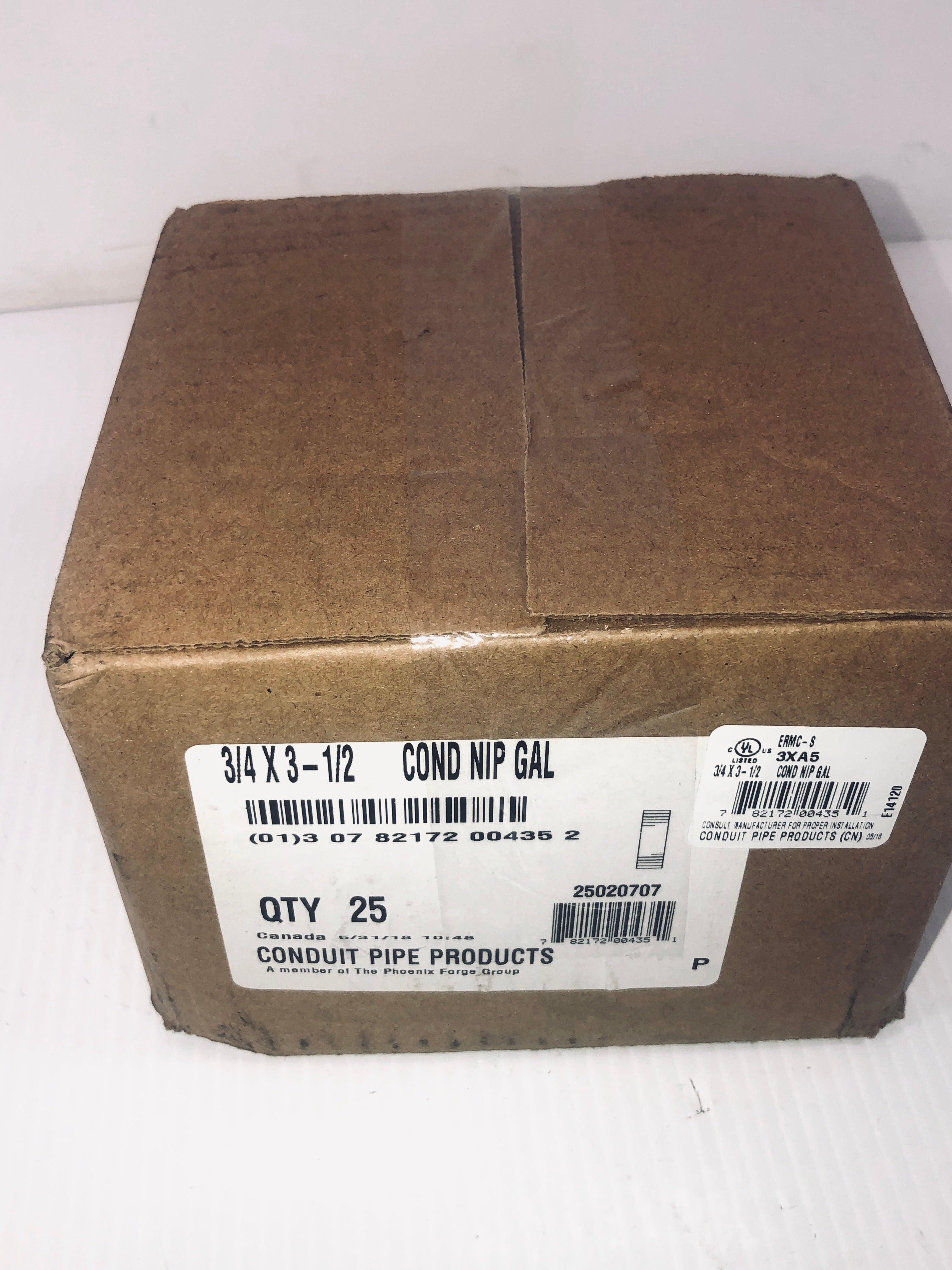 Conduit Pipe Products 25020707 3/4 x 3-1/2" Galvanized Nipple Conduit Pipe - 25