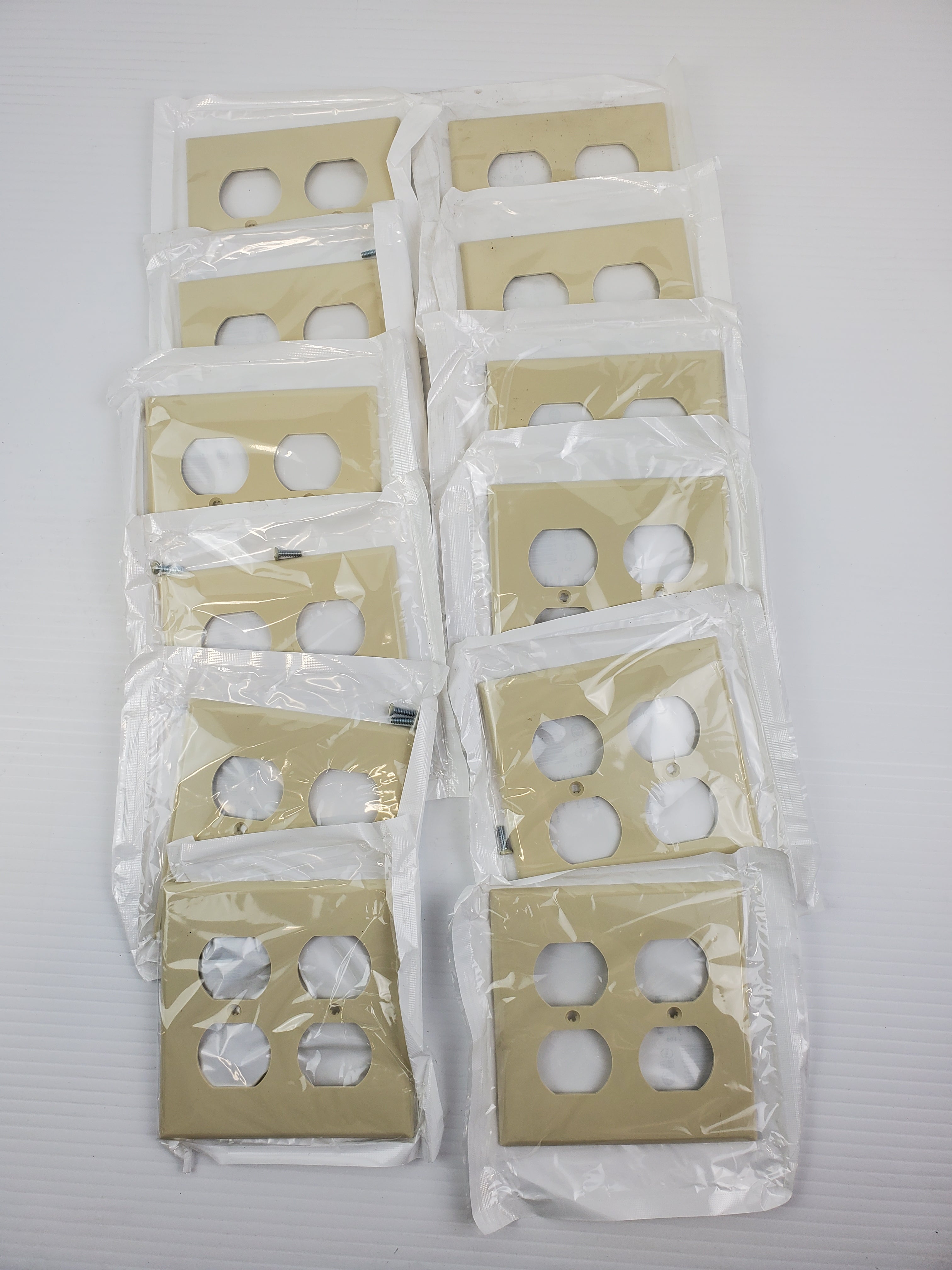 Leviton Almond 2Gang Receptacle Wallplate Outlet Cover 001-80716-001 (Lot of 12)