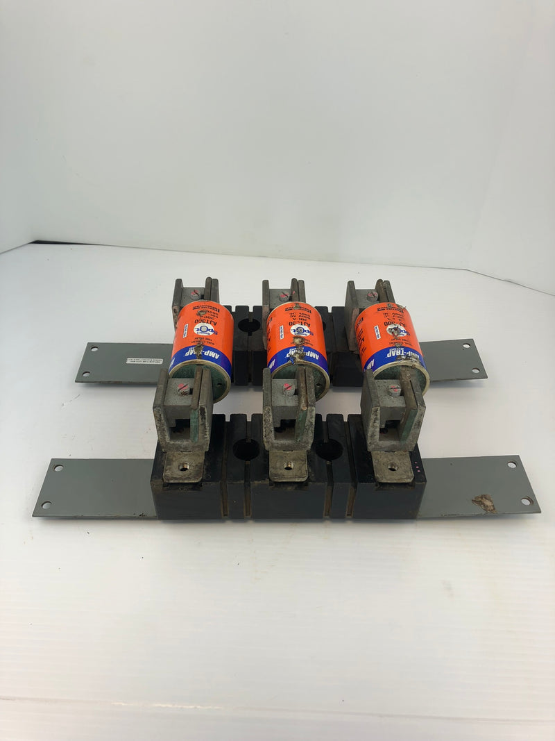 AMP AJT300 3 Fuses with Allen Bradley Fuse Holders 4012056915 & 4012056903