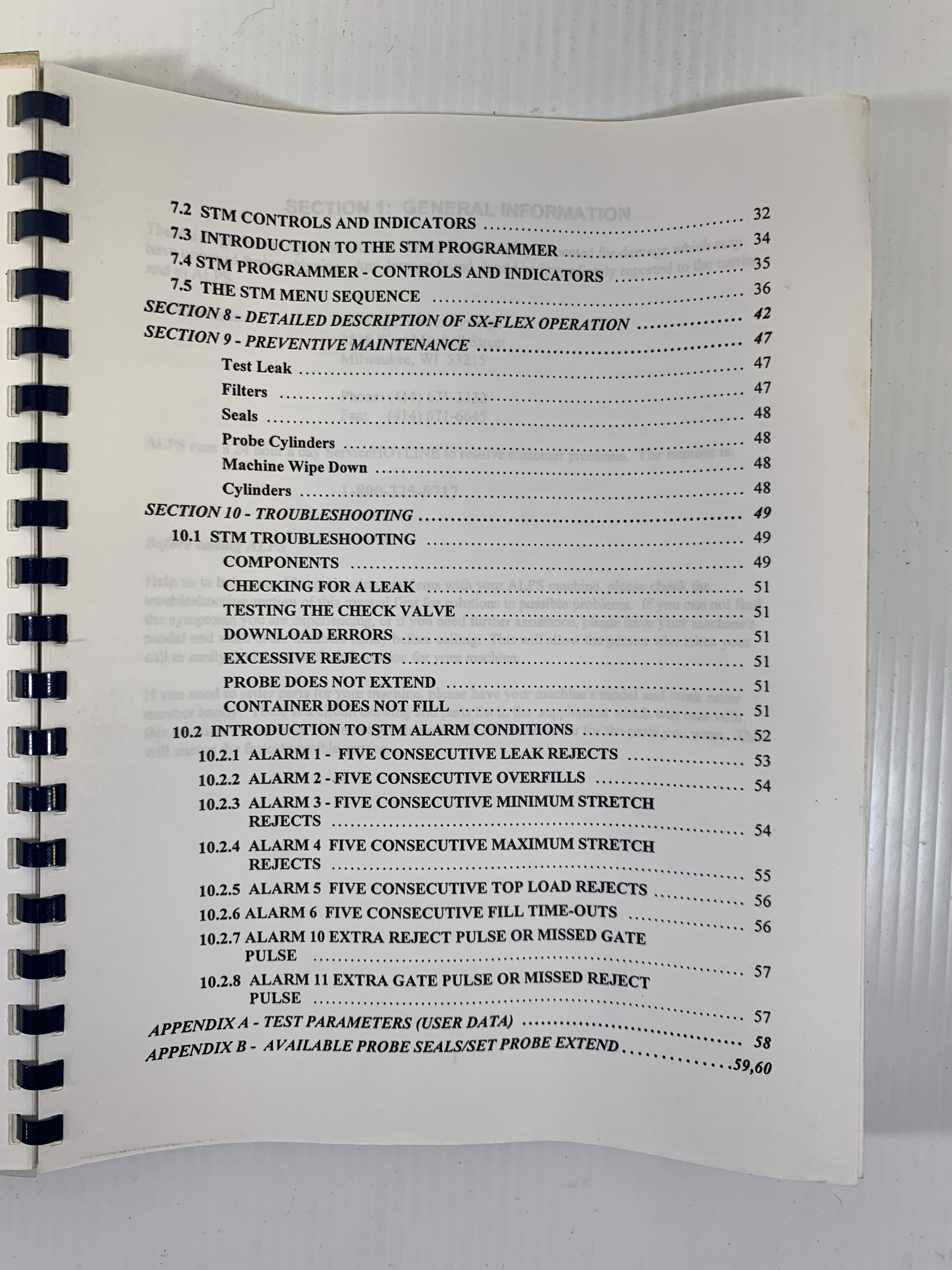 ALPS SX-FLEX Linear Inspection System Operating Manual