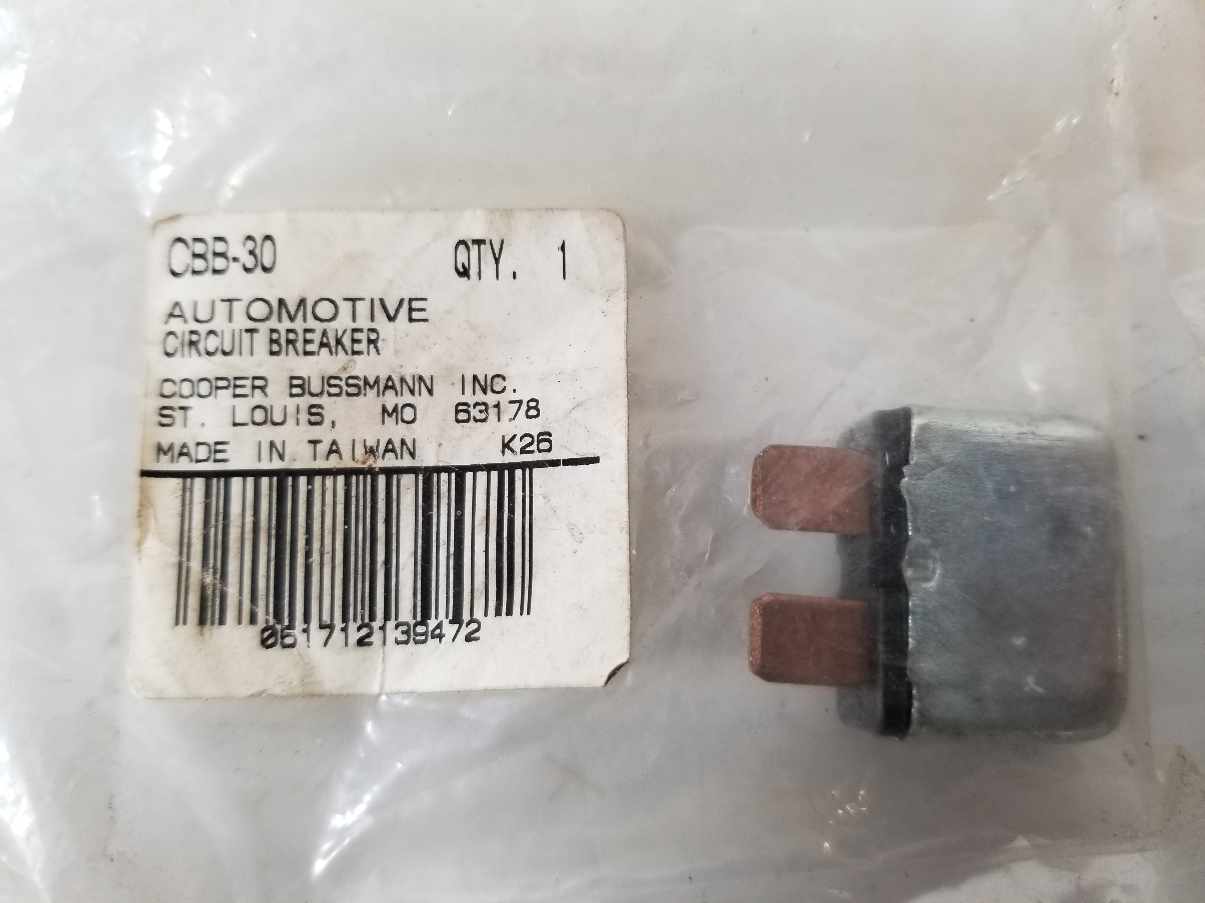 Cooper Bussmann CBB-30 Automotive Circuit Breaker 30A - Lot of 12