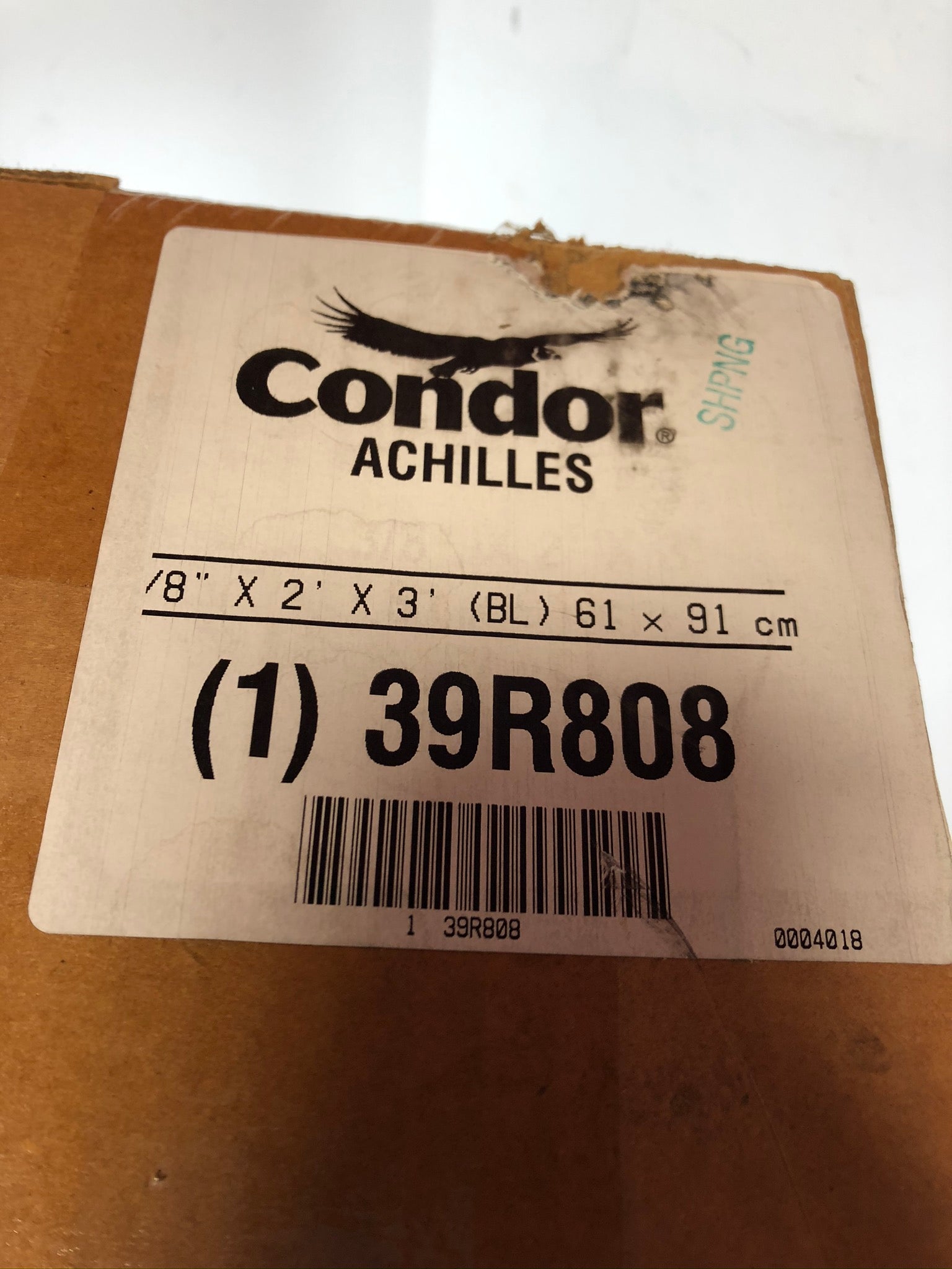Condor Achilles 39R808 8" x 2' x 3' Anti-fatigue Mat