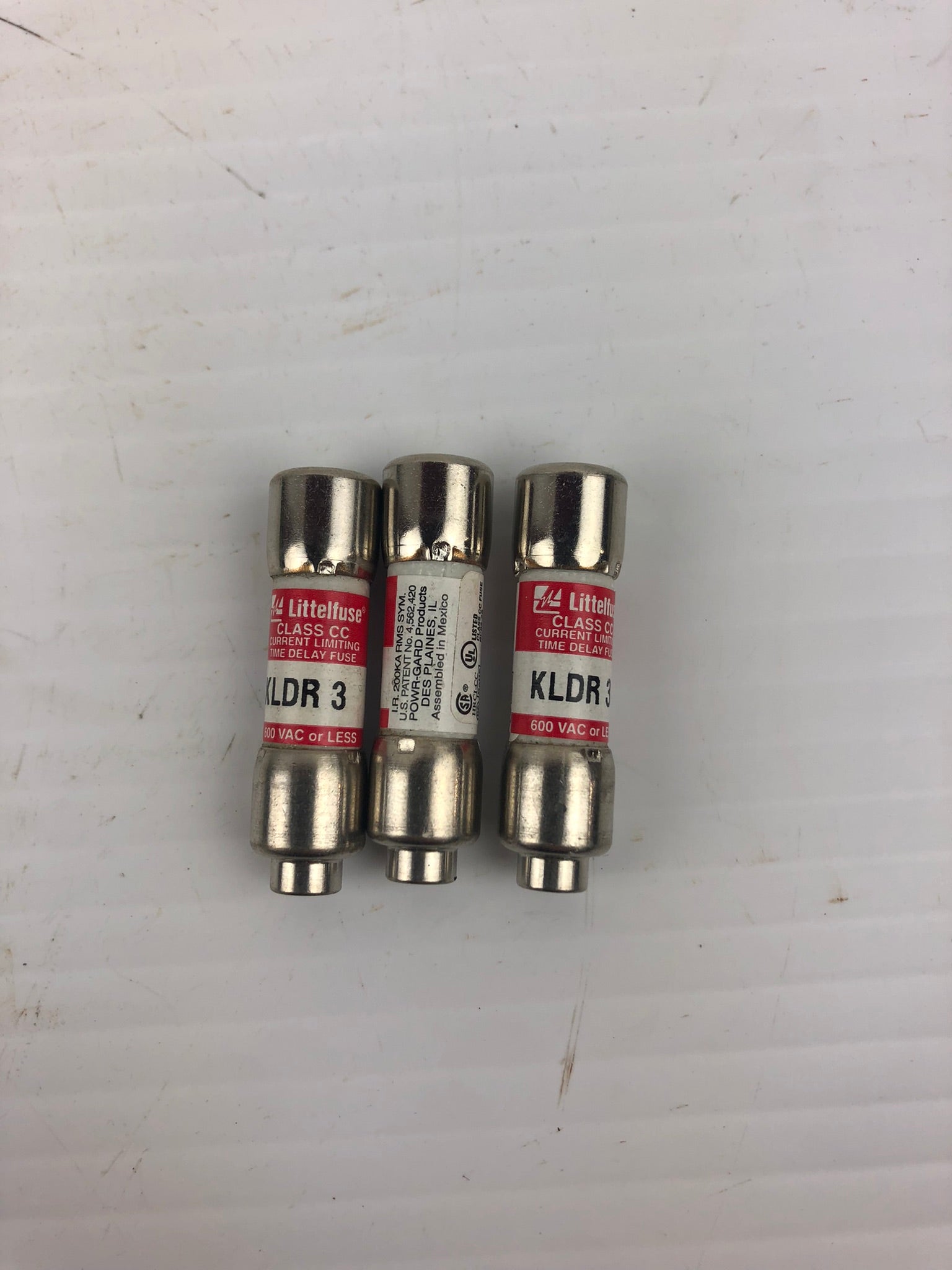 Littelfuse KLDR-3 Fuse 600V Class CC - Lot of 3