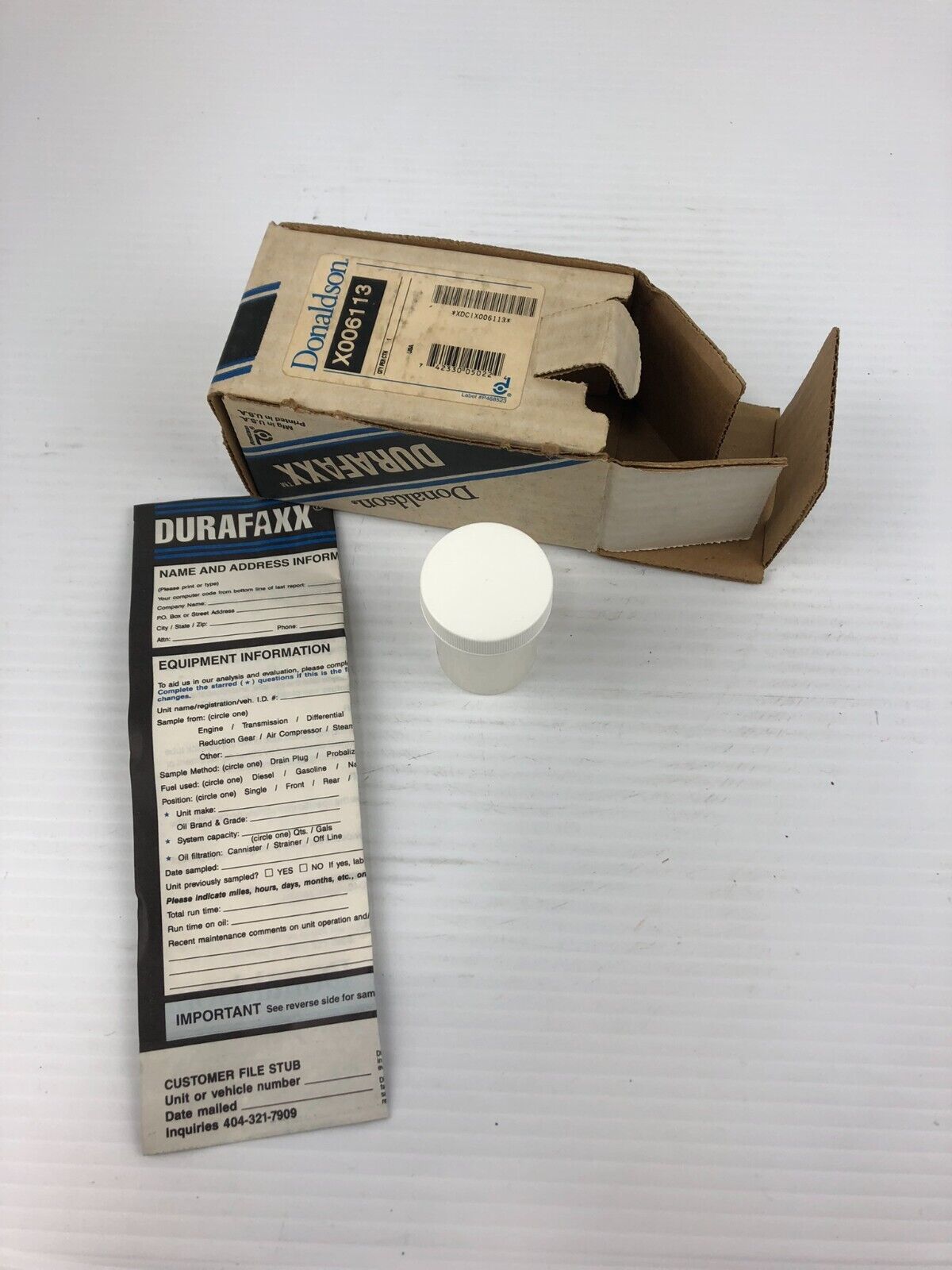 Donaldson X006113 Oil Sample / Analysis Kit
