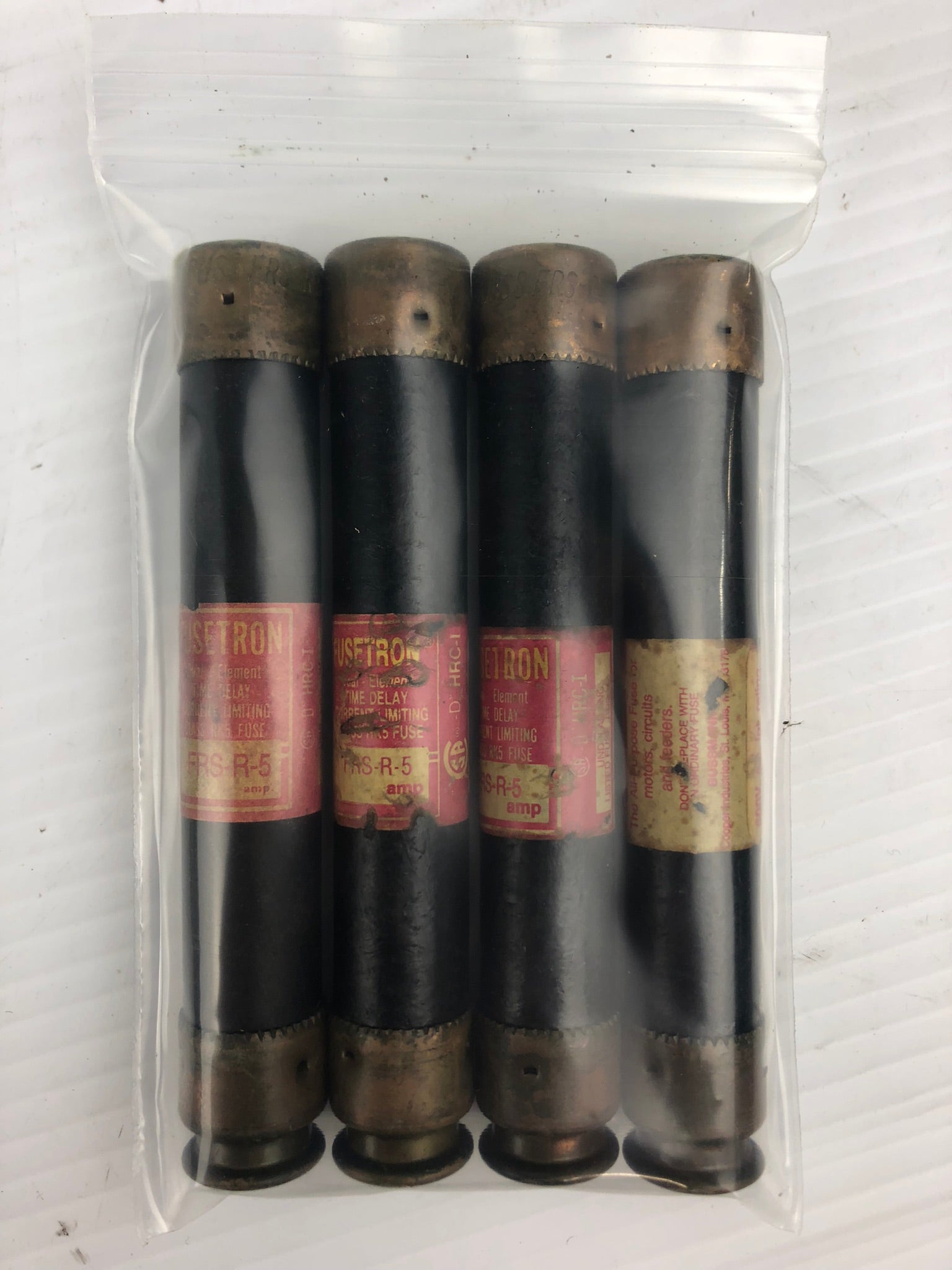 Fusetron FRS-R-5 Time Delay Fuses - Lot of 4