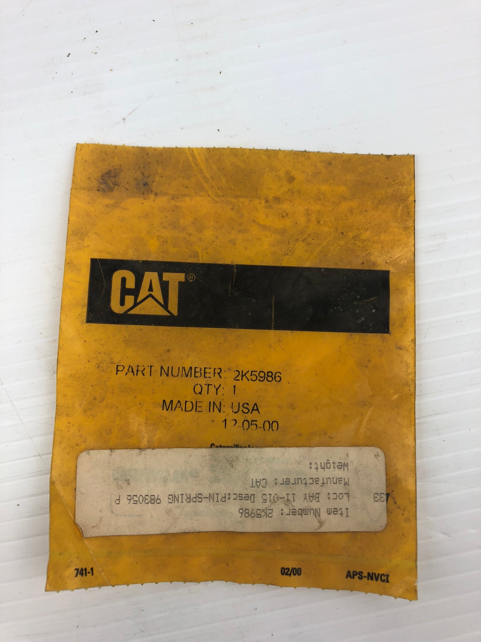 CAT 2K-5986 PIN Caterpillar 2K5986