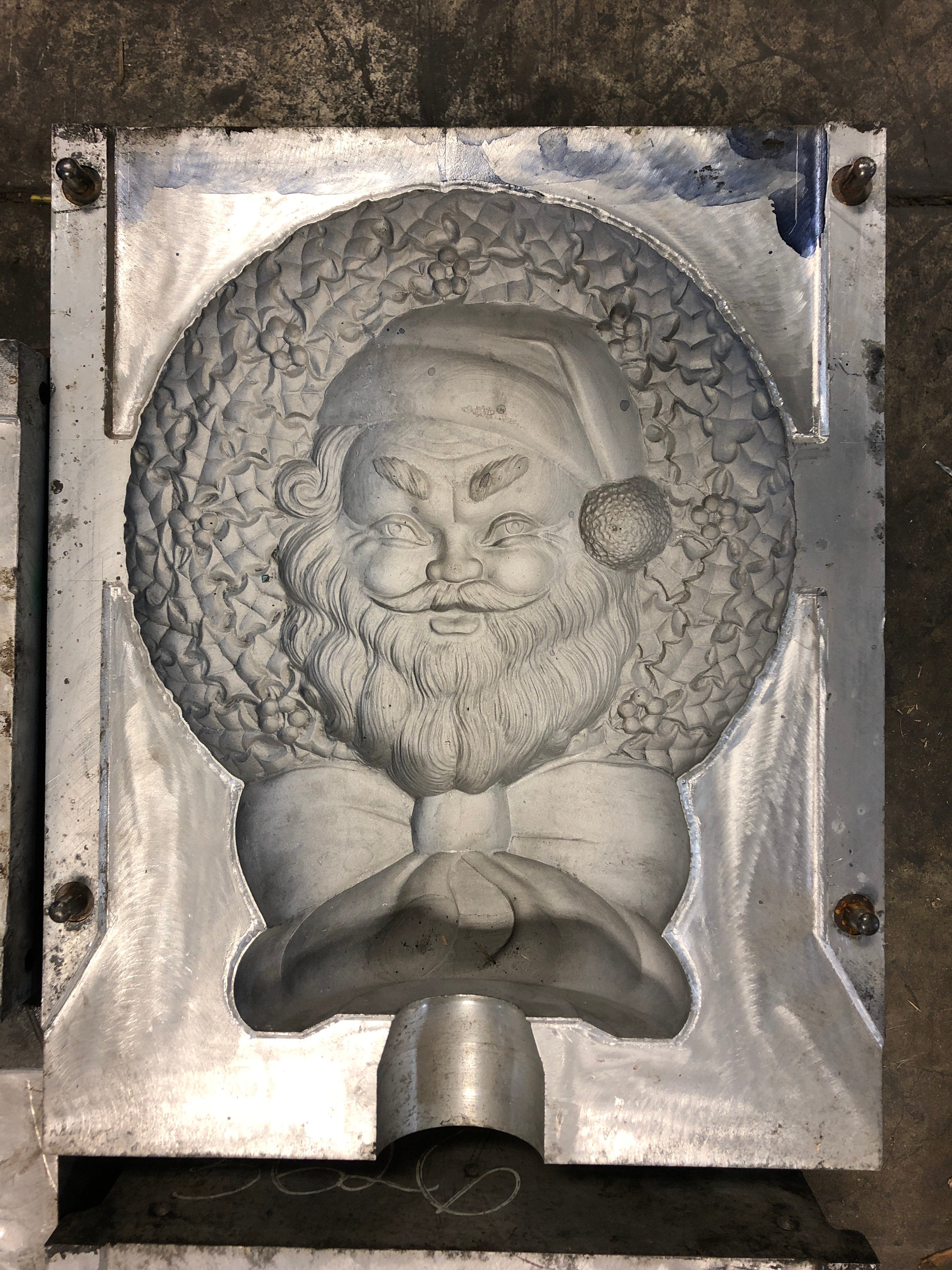 Santa Portrait Christmas Blow Mold For Plastic Molds