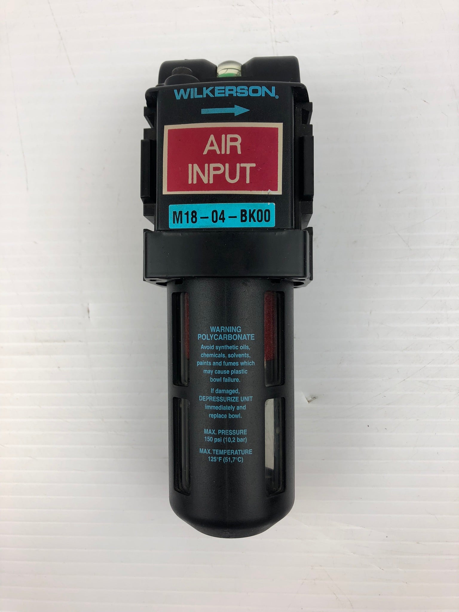 Wilkerson M18-04-BK00 Pneumatic Oil Filter 150 PSI