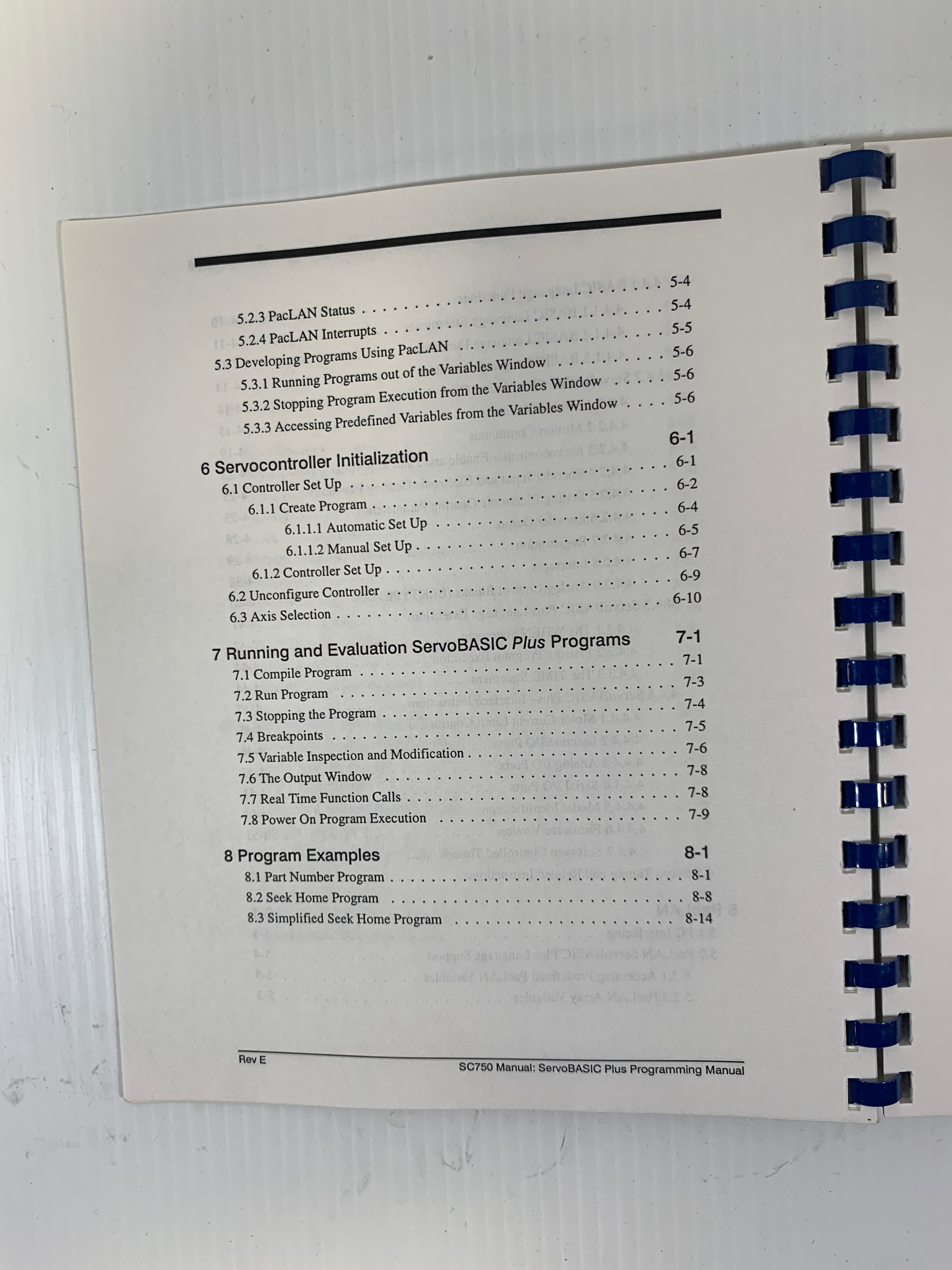 Pacific Scientific ServoBASIC Plus SC750 Programming Manual Version 2.8