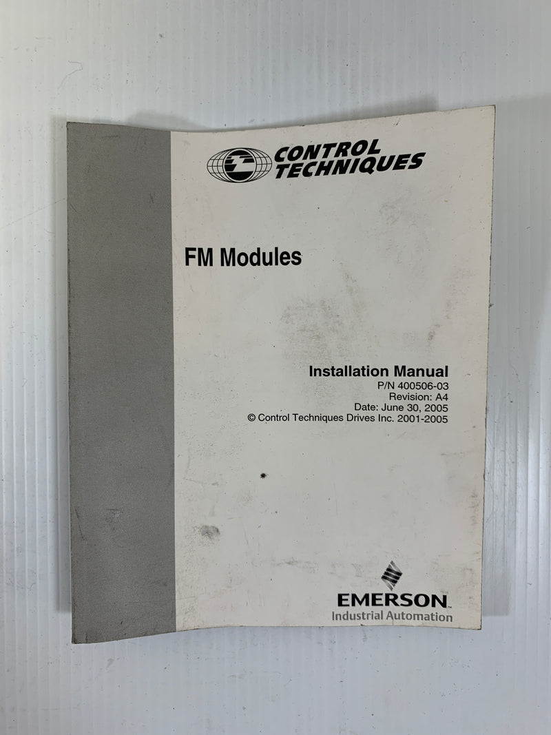 Emerson Control Techniques FM Modules 400506-03 Installation Manual