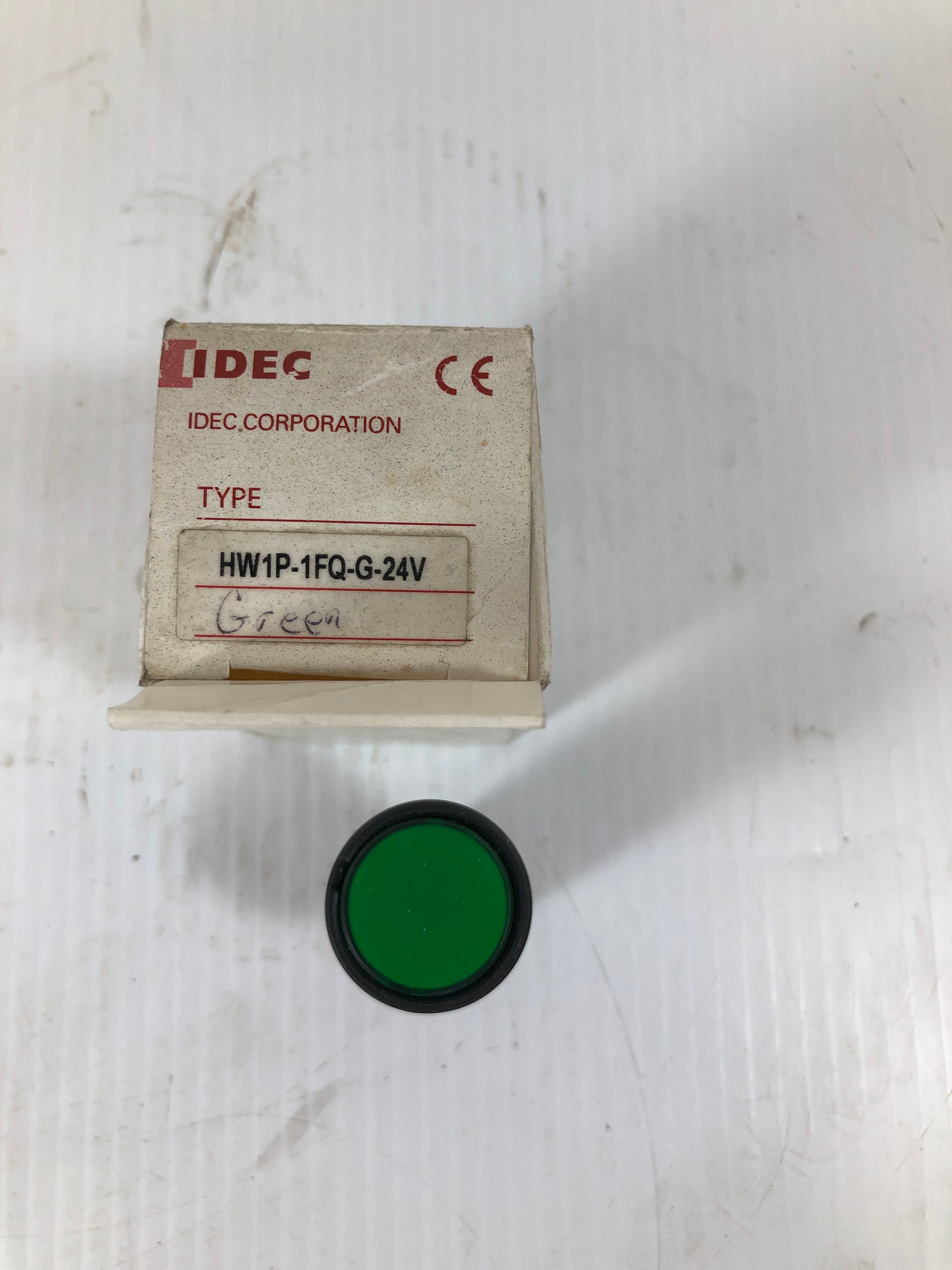 IDEC Pushbutton Switch HW1P-1FQ-G-24V Green