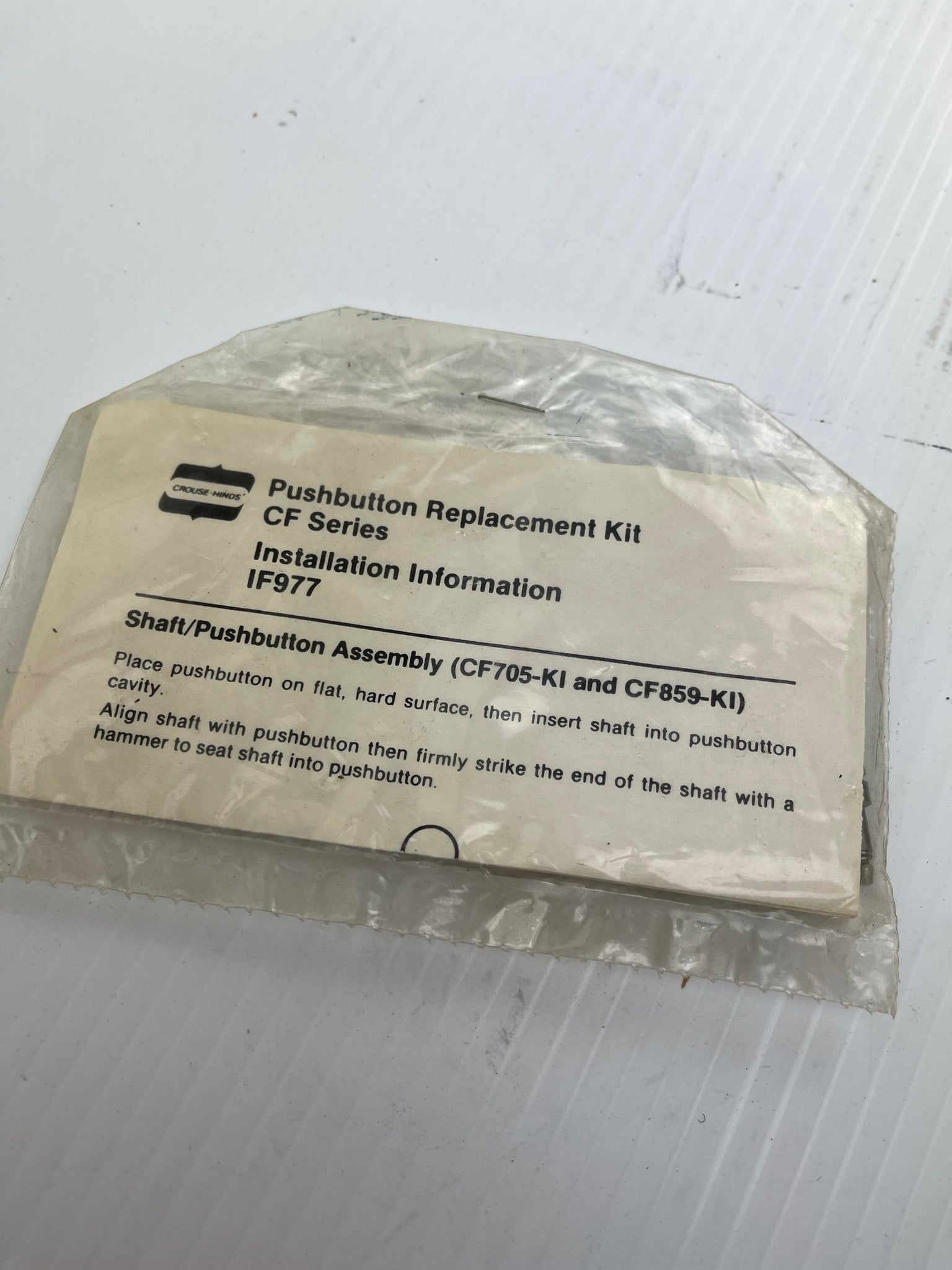 Crouse Hinds Pushbutton Replacement Kit CF Series IF977 CF705-KI and CF859-KI