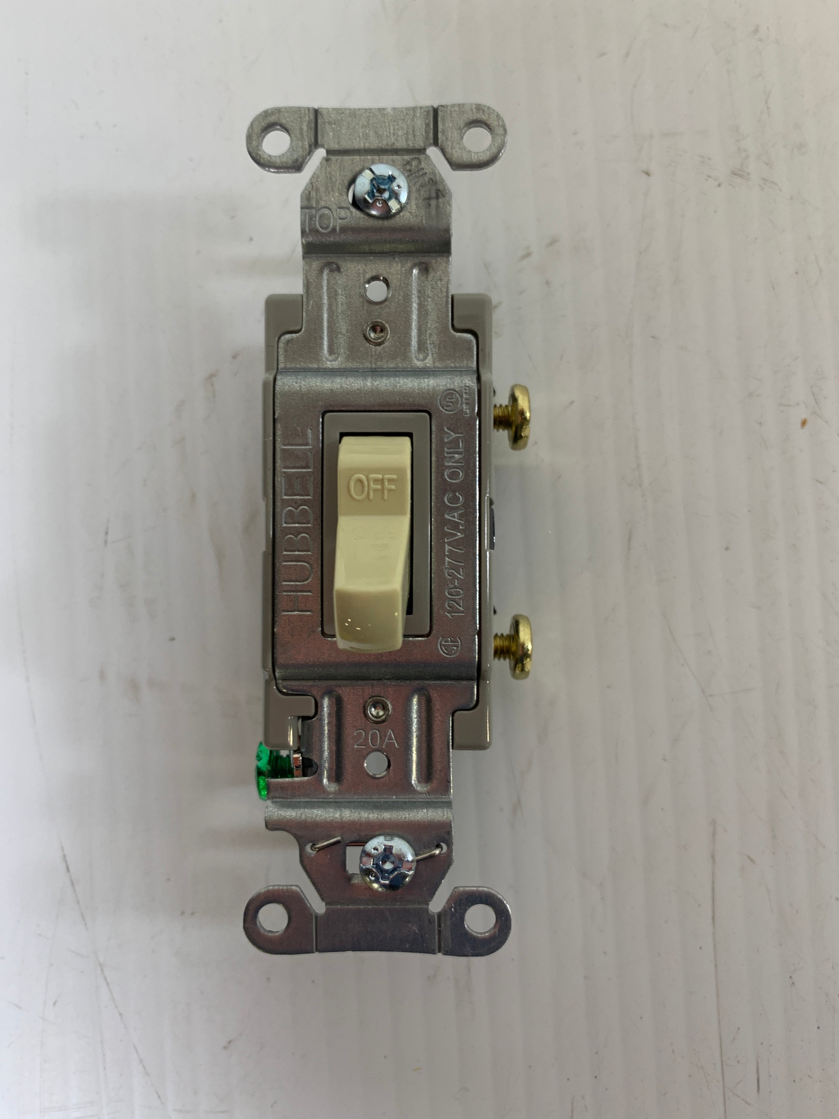 Hubbell Light Switch CS1201 Single Pole Ivory 20A