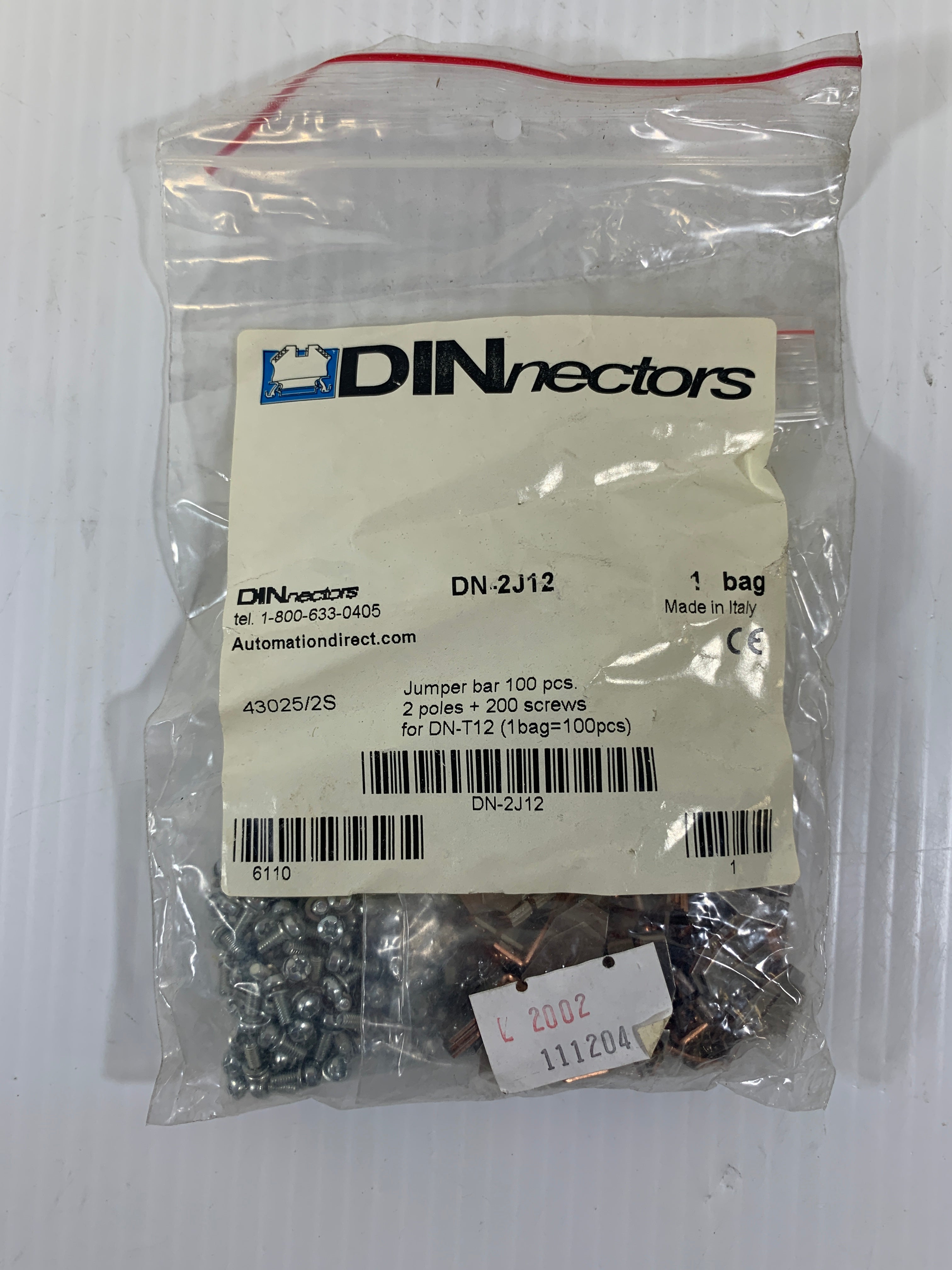 DINnectors Jumper Bar DN-2J12 2 Poles 200 Screws