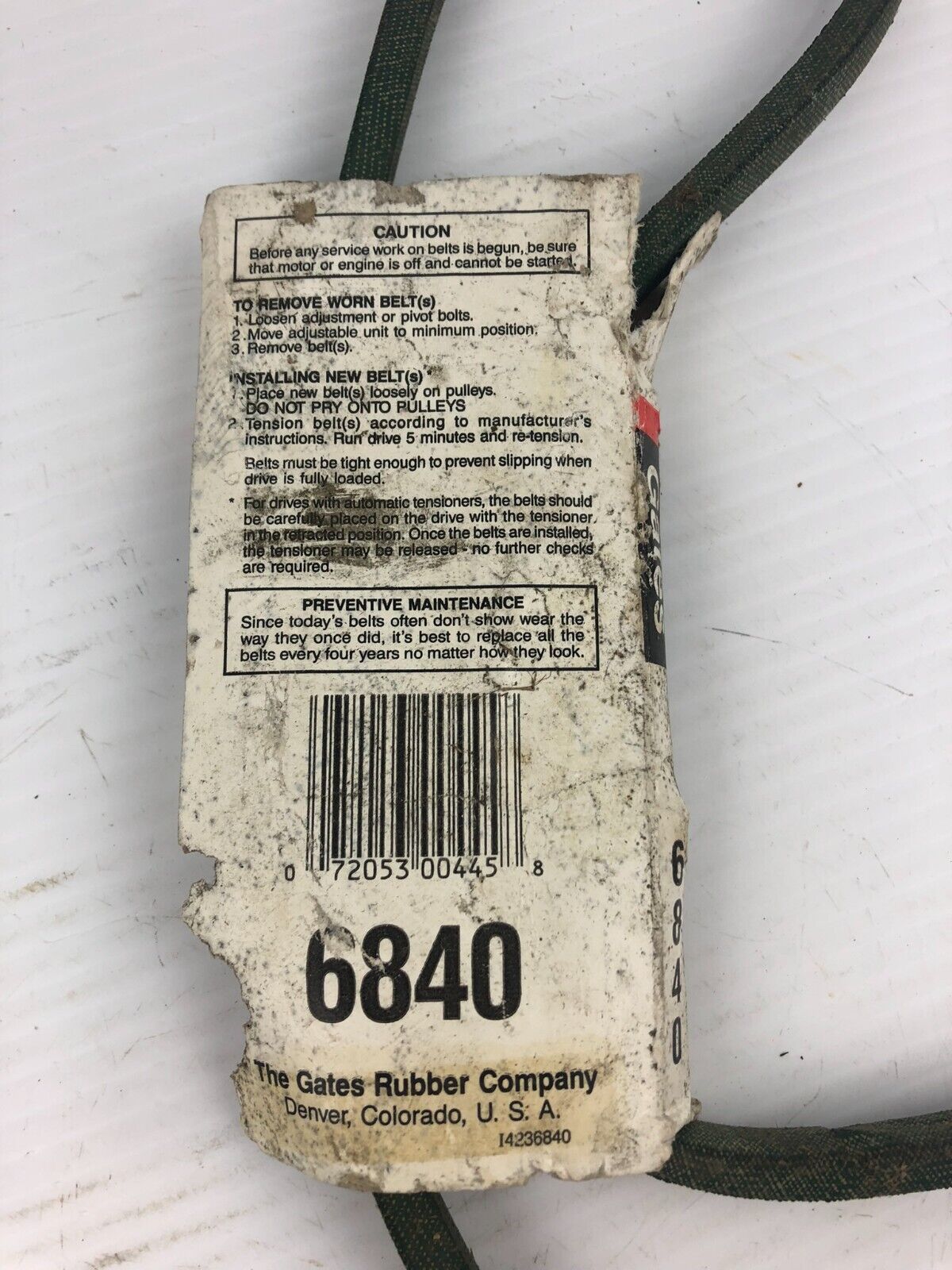 Gates 6840 Accessory Drive Belt FHP Medium Horse Power V-Belt