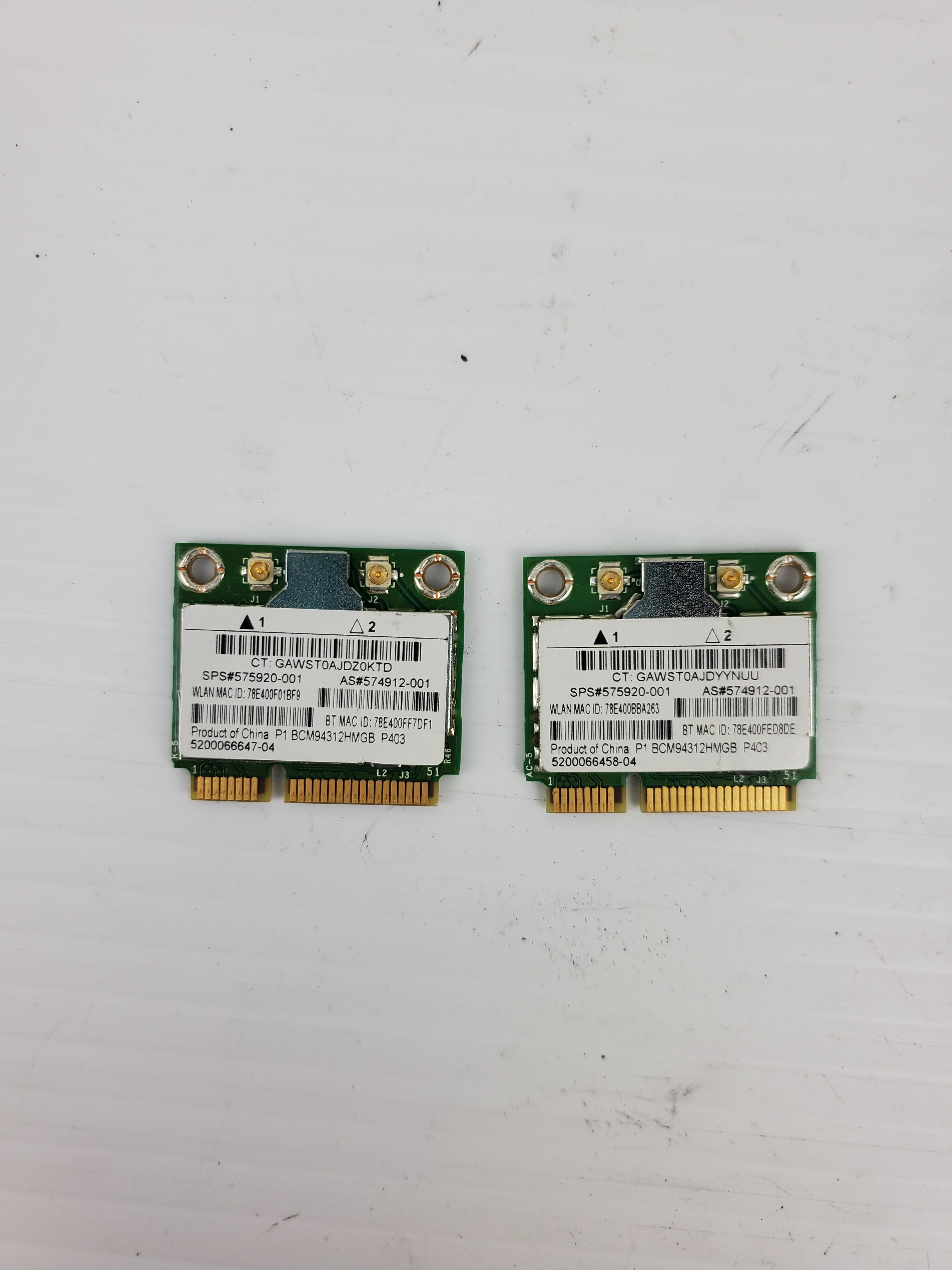 HP 575920-001 Wi-Fi Mini Card (Lot of 2)