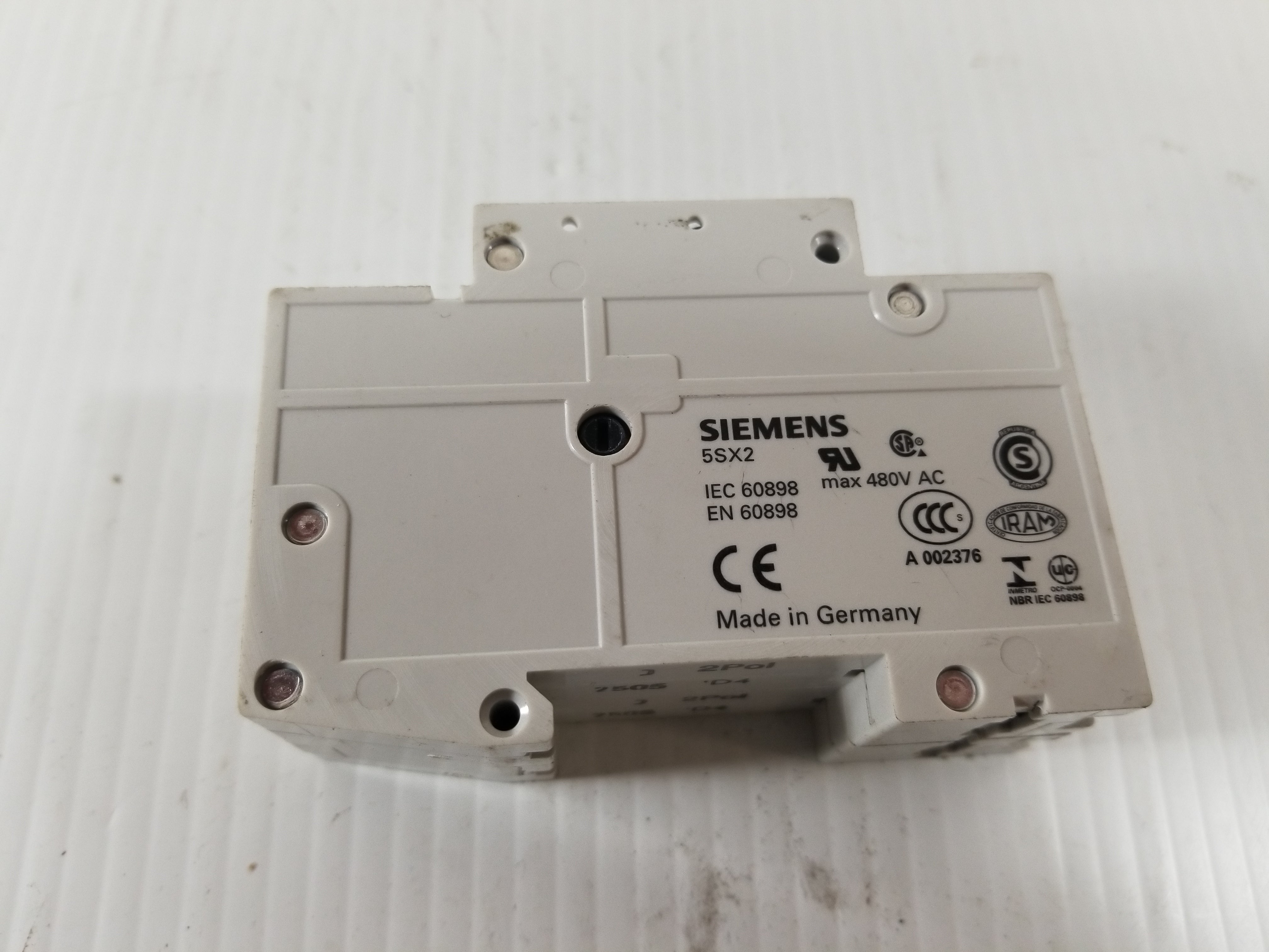 Siemens 5SX22 2-Pole 4A Circuit Breaker