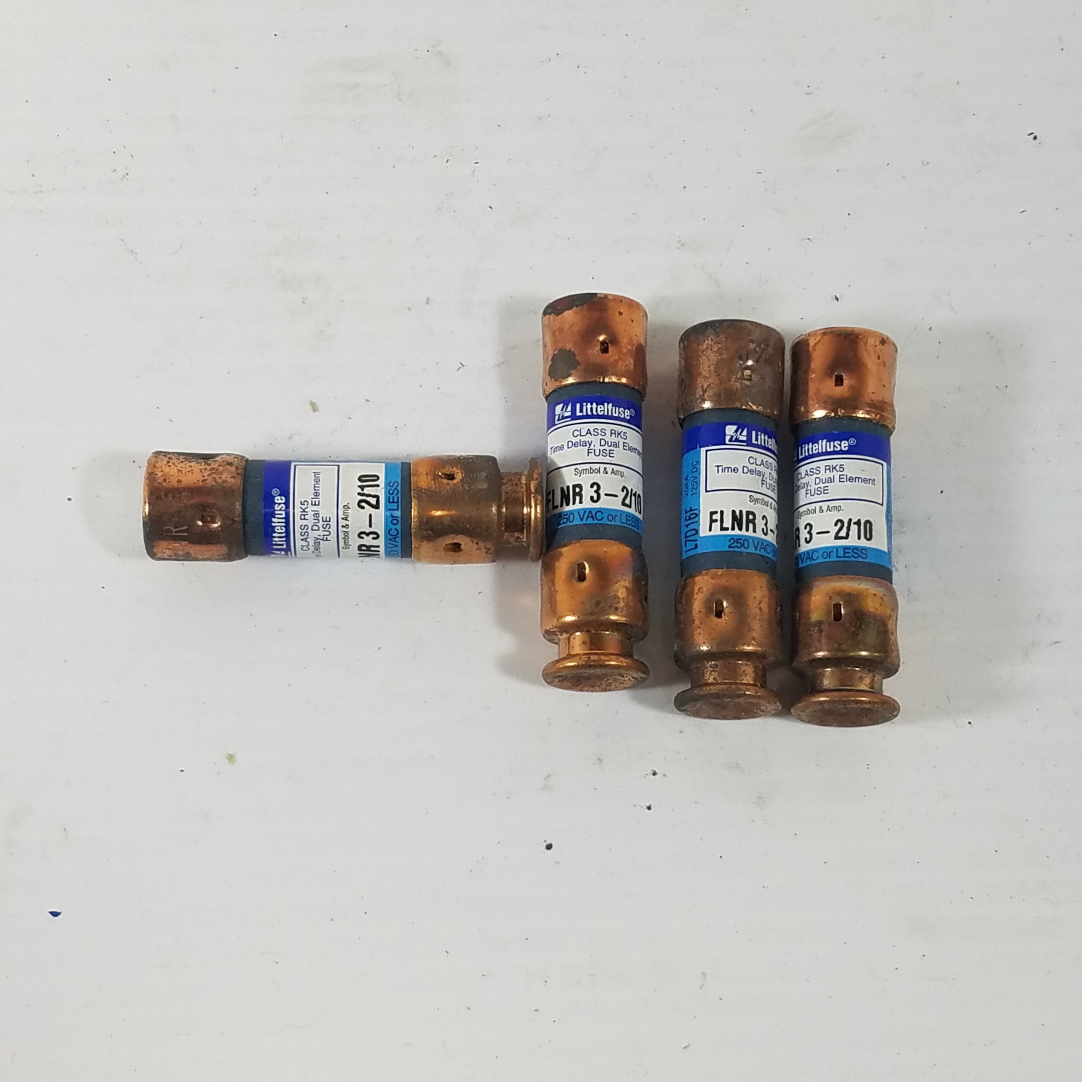 Littelfuse FLNR 3-2/10 Time-Delay Fuse 250V 3-2/10 Amp - Lot of 4