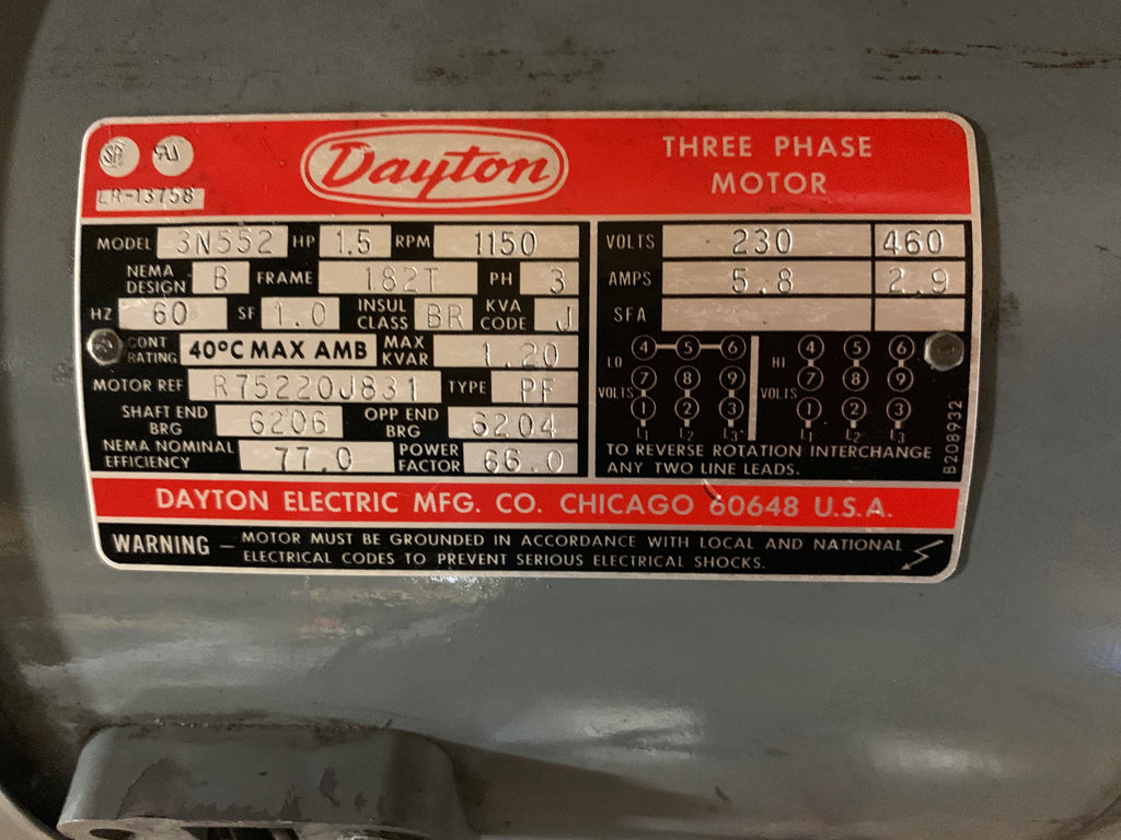Esquema de fiação de motores elétricos Dayton