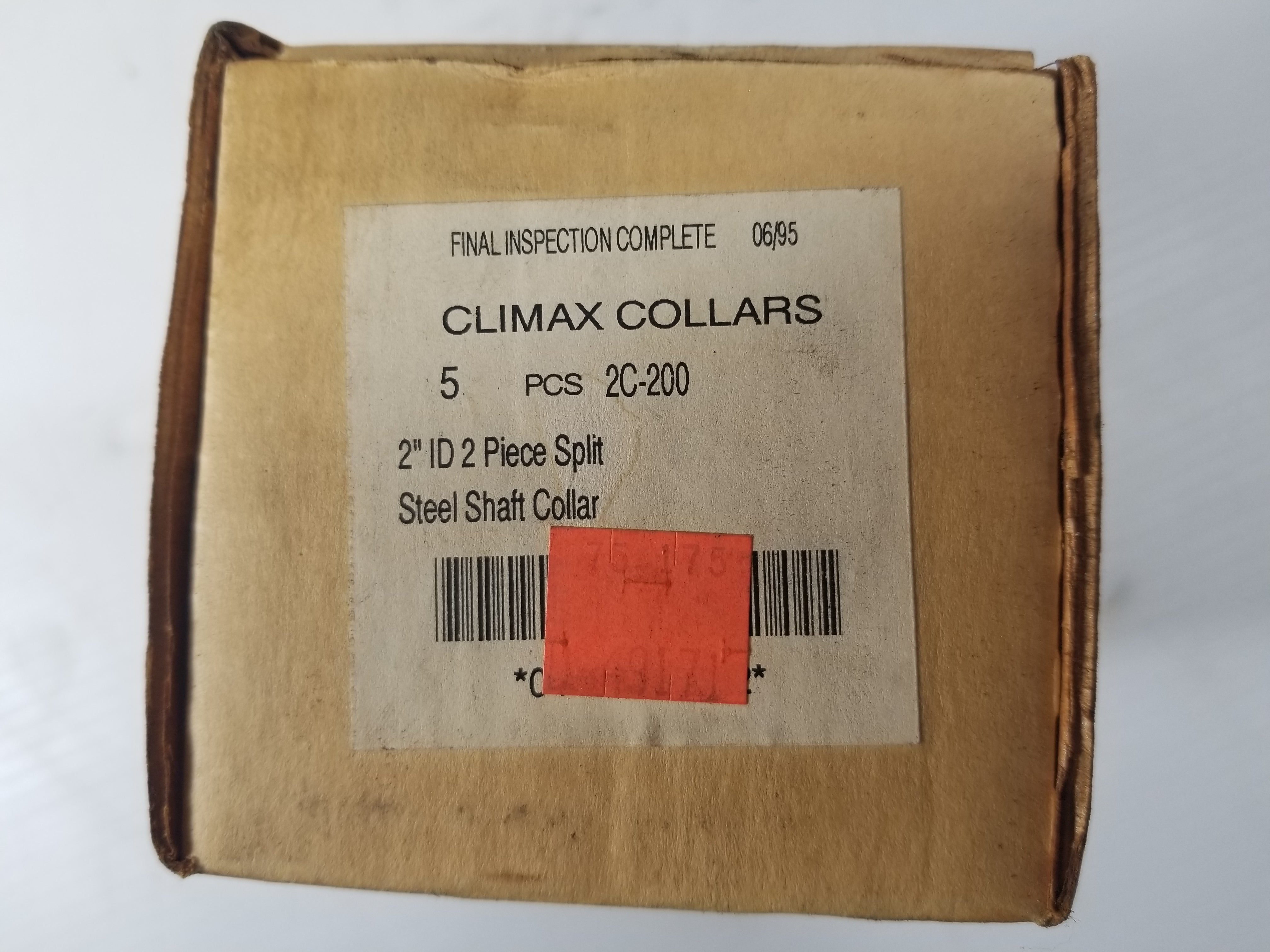 Climax Metals 2C-200 2-Piece Steel Shaft Collar 2" (Box of 5)